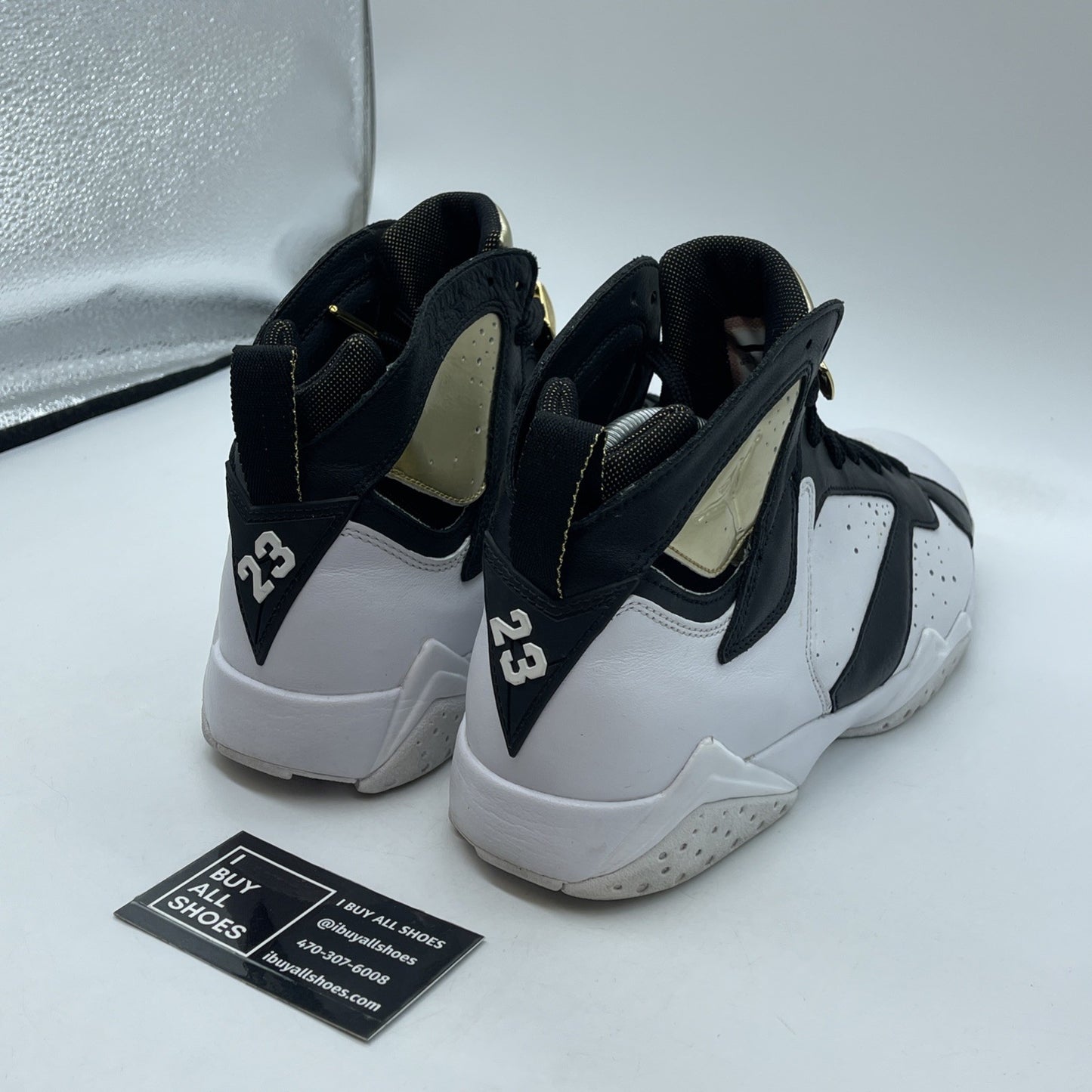 Size 9.5 - Air Jordan 7 Retro Champagne Black White Gold Leather (725093-140)
