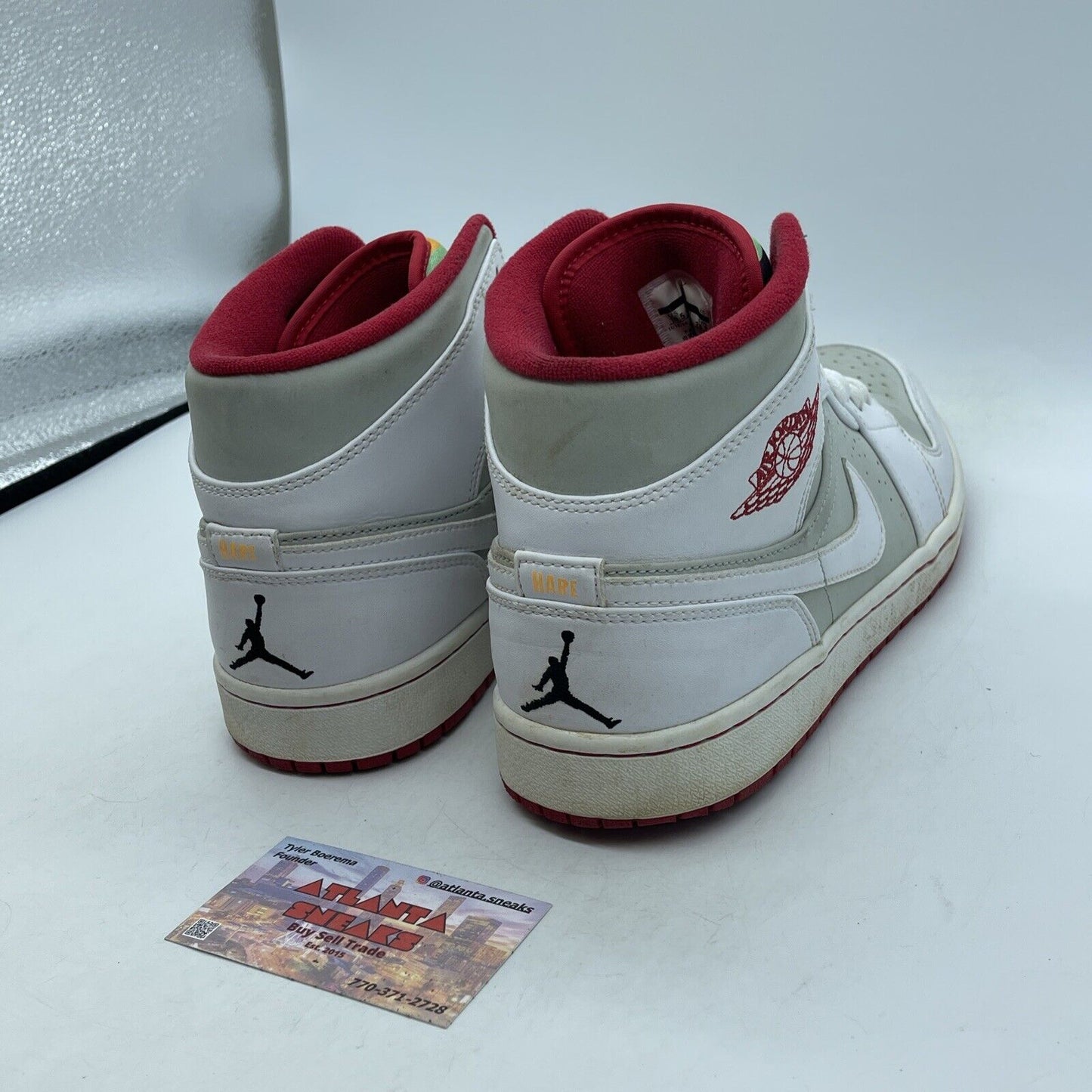 Size 10.5 - Air Jordan 1 2015 Mid Hare Grey Suede White Leather (719551-123)