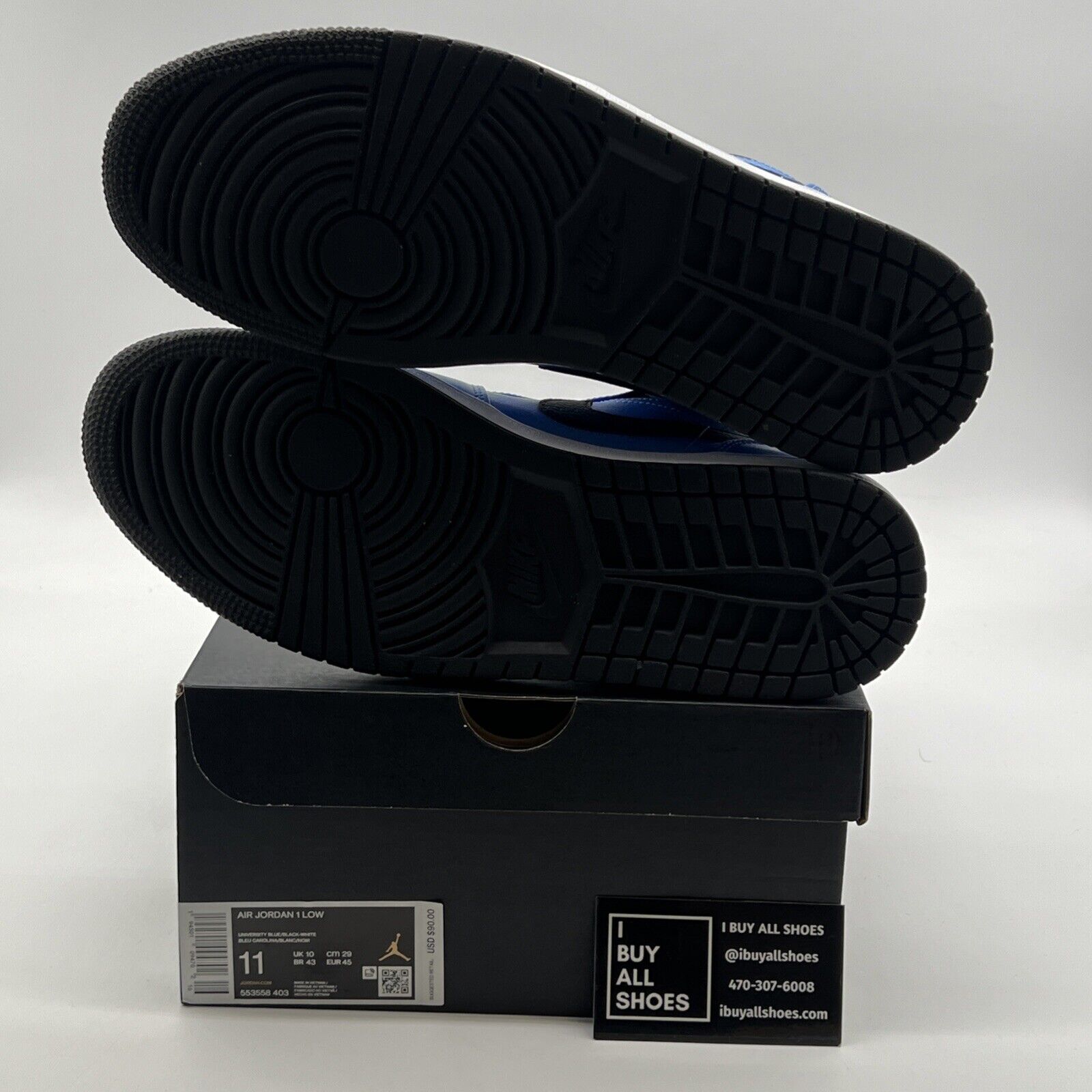 Size 11 - Air Jordan 1 Low University Blue Black (553558-403)