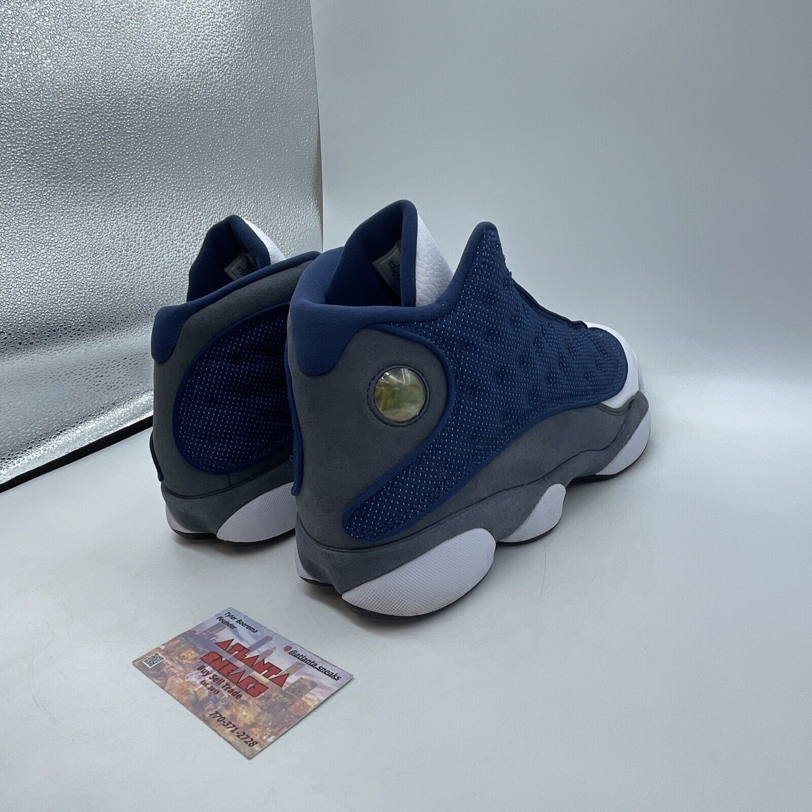 Size 12 - Jordan 13 Retro Mid Flint Blue White Grey Leather Suede (414571-404)