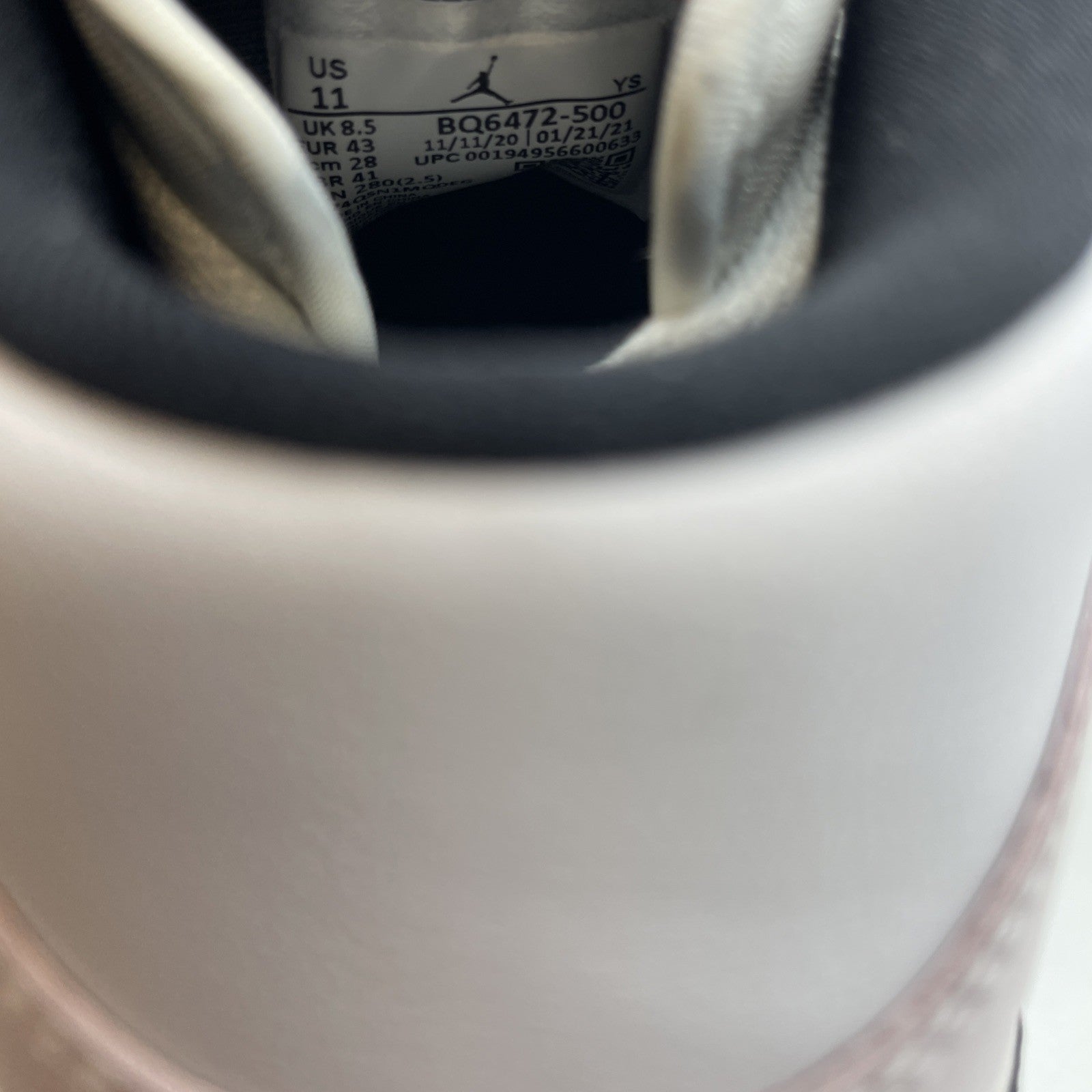 Size 11W - Air Jordan 1 Mid Barely Rose White Black Leather (BQ6472-500)
