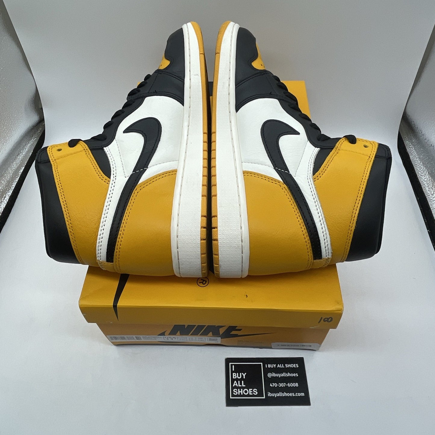Size 11.5 - Jordan 1 Retro OG High Yellow Toe Black White Leather (555088-711)