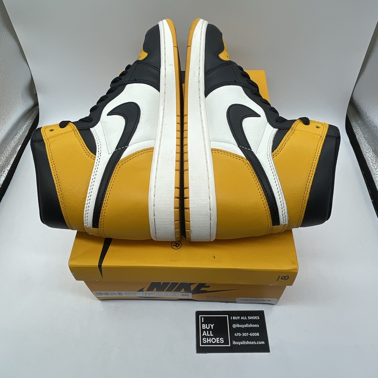 Size 11.5 - Jordan 1 Retro OG High Yellow Toe Black White Leather (555088-711)
