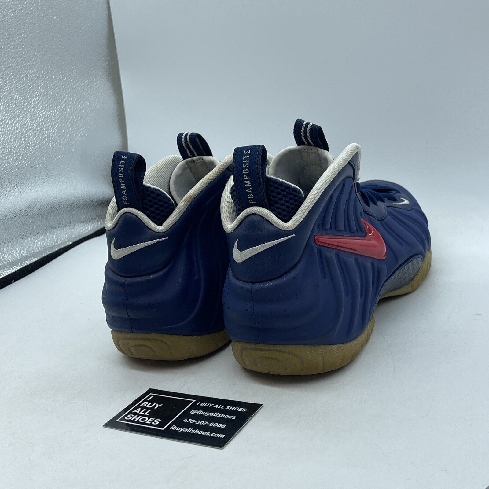 Size 9.5 - Nike Air Foamposite Pro USA Blue Red White Suede Leather (CJ0325-400)