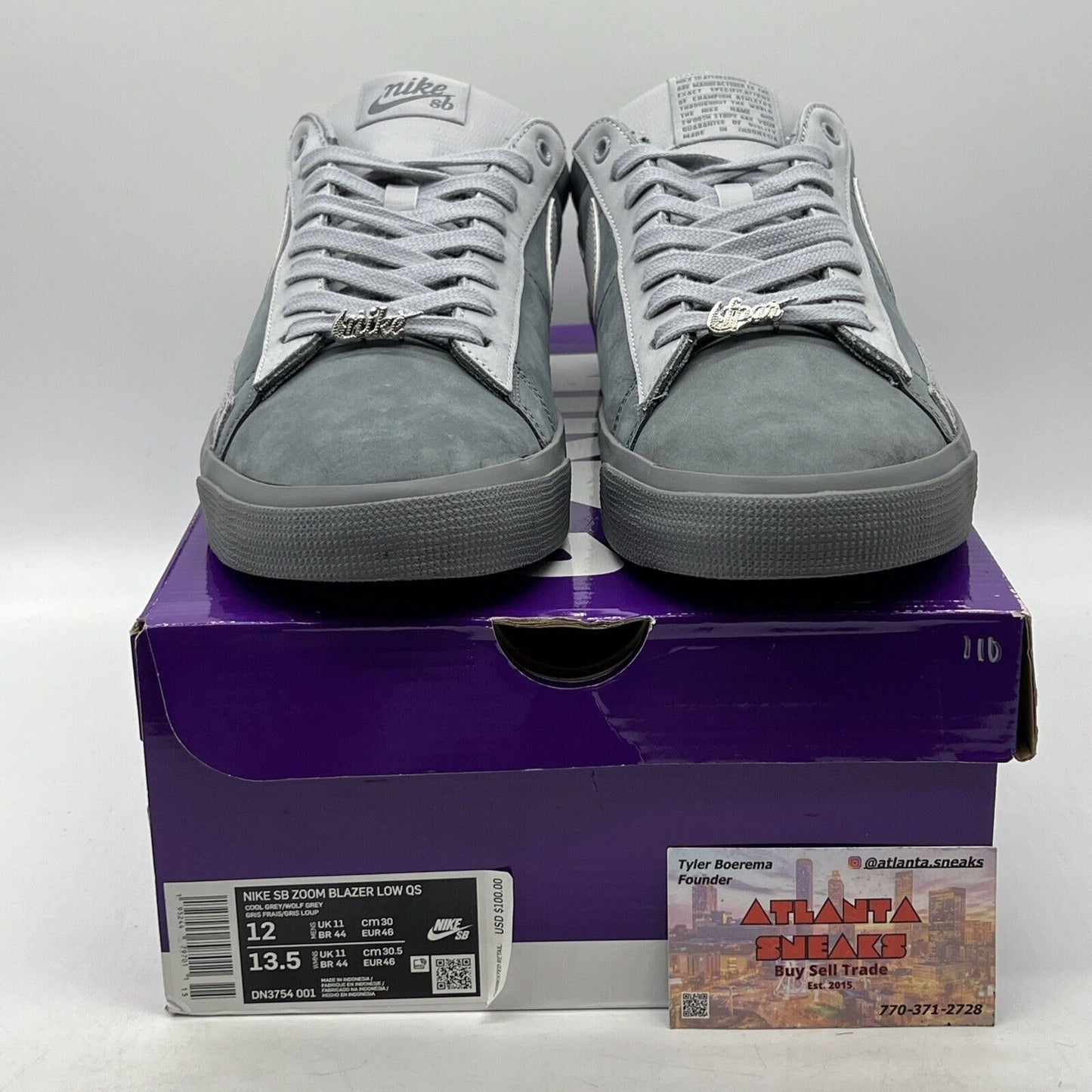 Size 12 - Nike Forty Percent Against Rights x Blazer SB Low Cool Grey DN3754-001