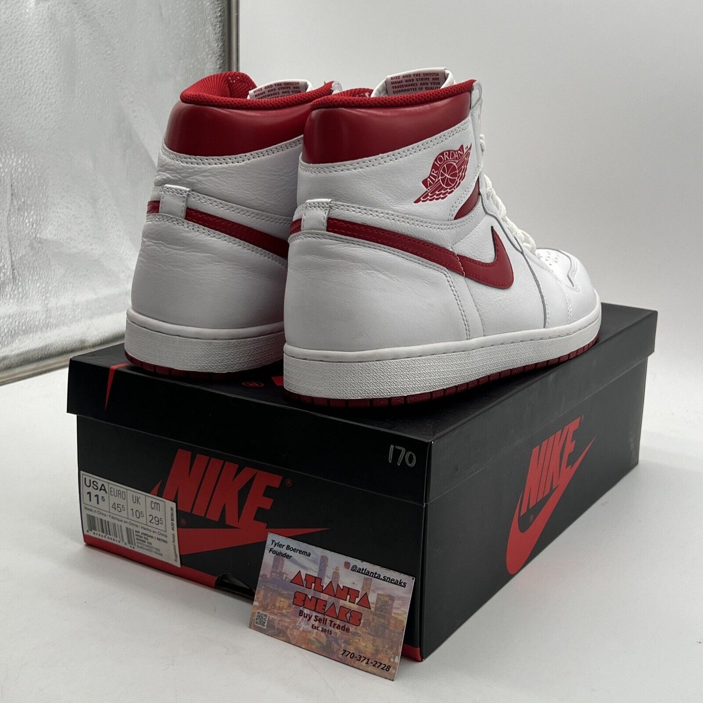 Size 11.5 - Air Jordan 1 Retro OG High Metallic Red White Leather (555088-103)