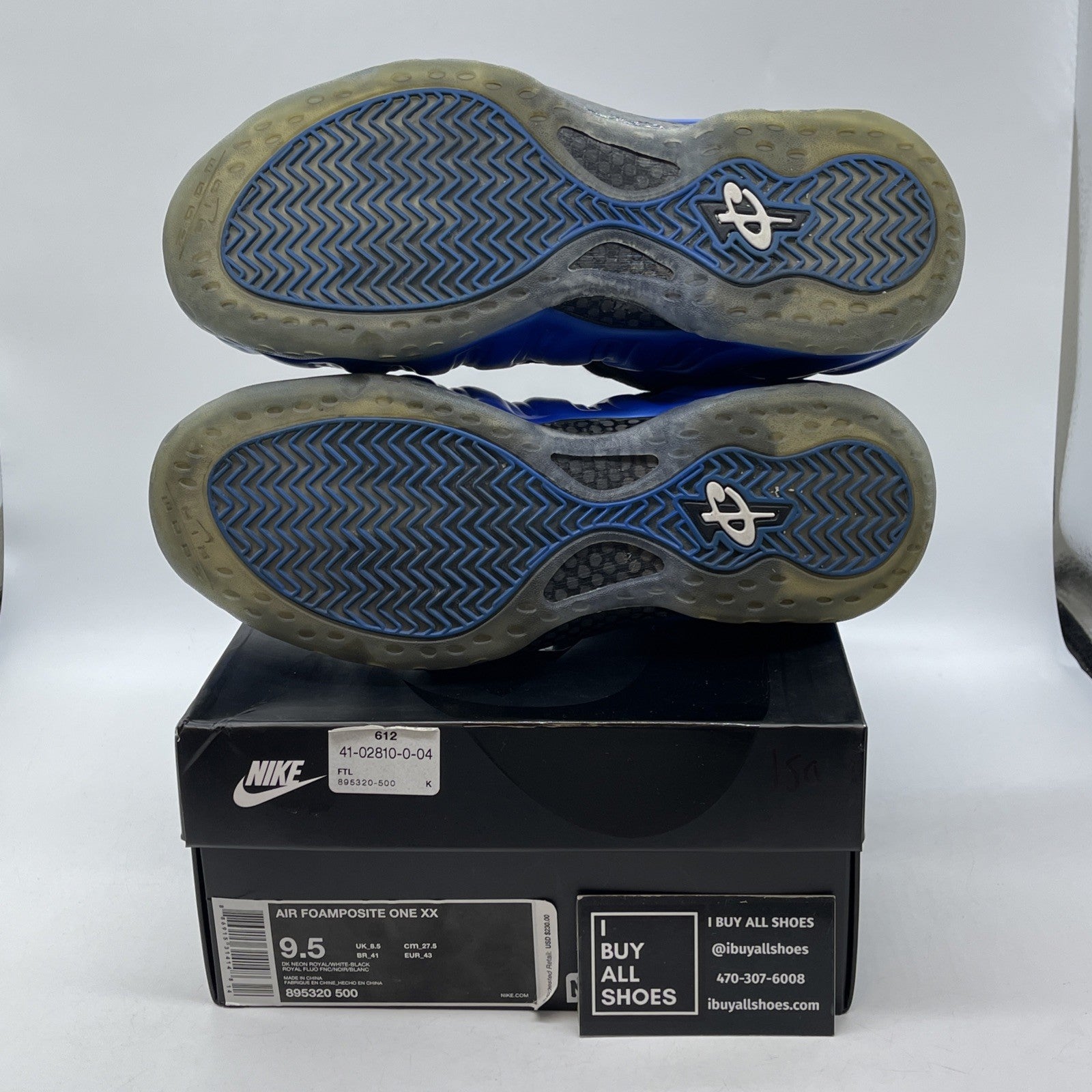 Size 9.5 - Nike Air Foamposite One XX Royal Black Blue Suede (895320-500)