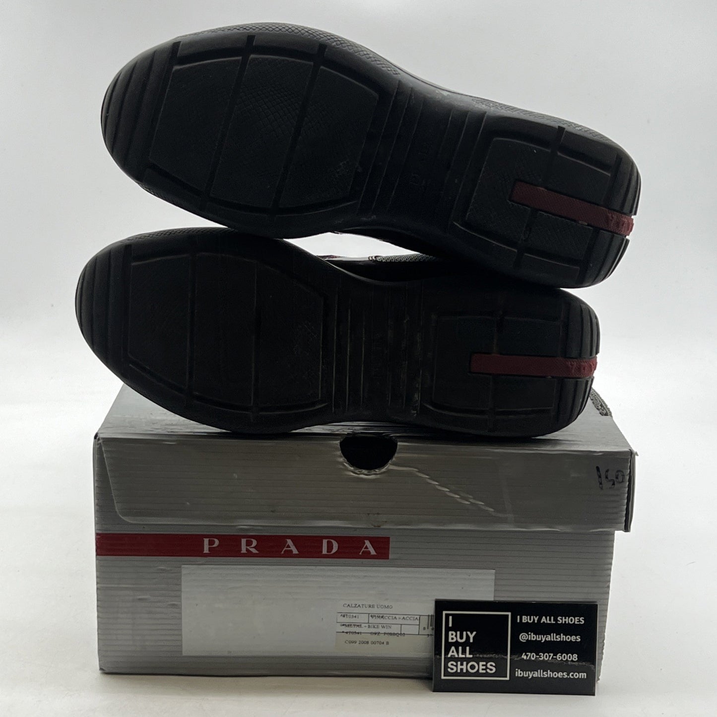 Size 5.5P - Prada Americas Cup Burgundy/Grey Hi Top Casual Sneakers Authentic