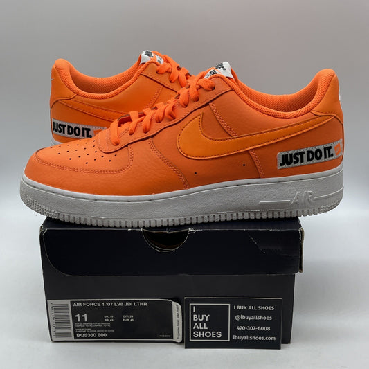 Size 11 - Nike Air Force 1 Low Total Orange White Leather (BQ5360-800)