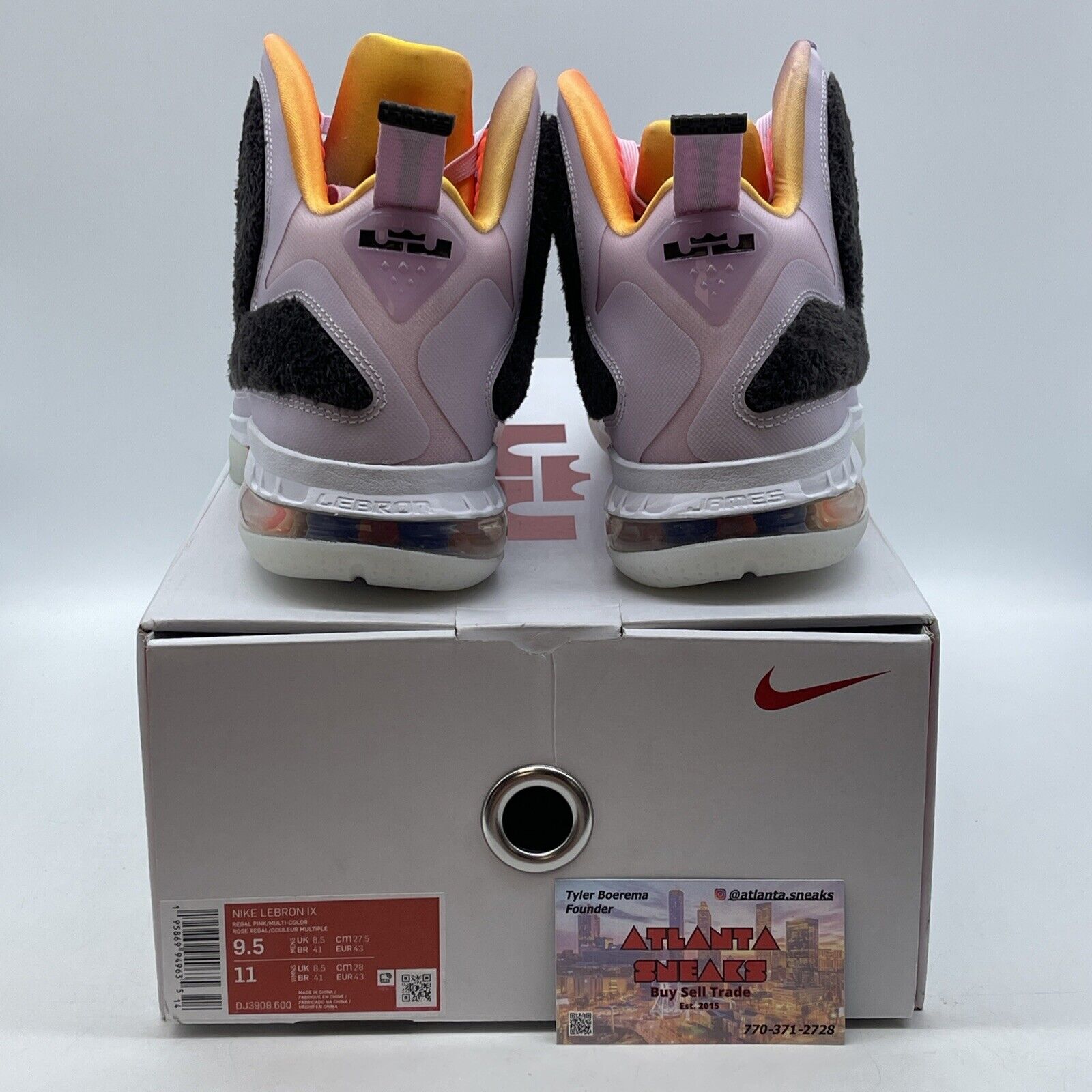 Size 9.5 - Nike LeBron 9 Regal Pink Orange Yellow Purple Blue (DJ3908-600)