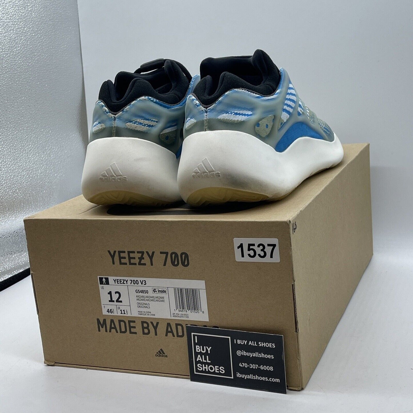 Size 12 - adidas Yeezy 700 V3 Arzareth Blue Green White Black Suede (G54850)