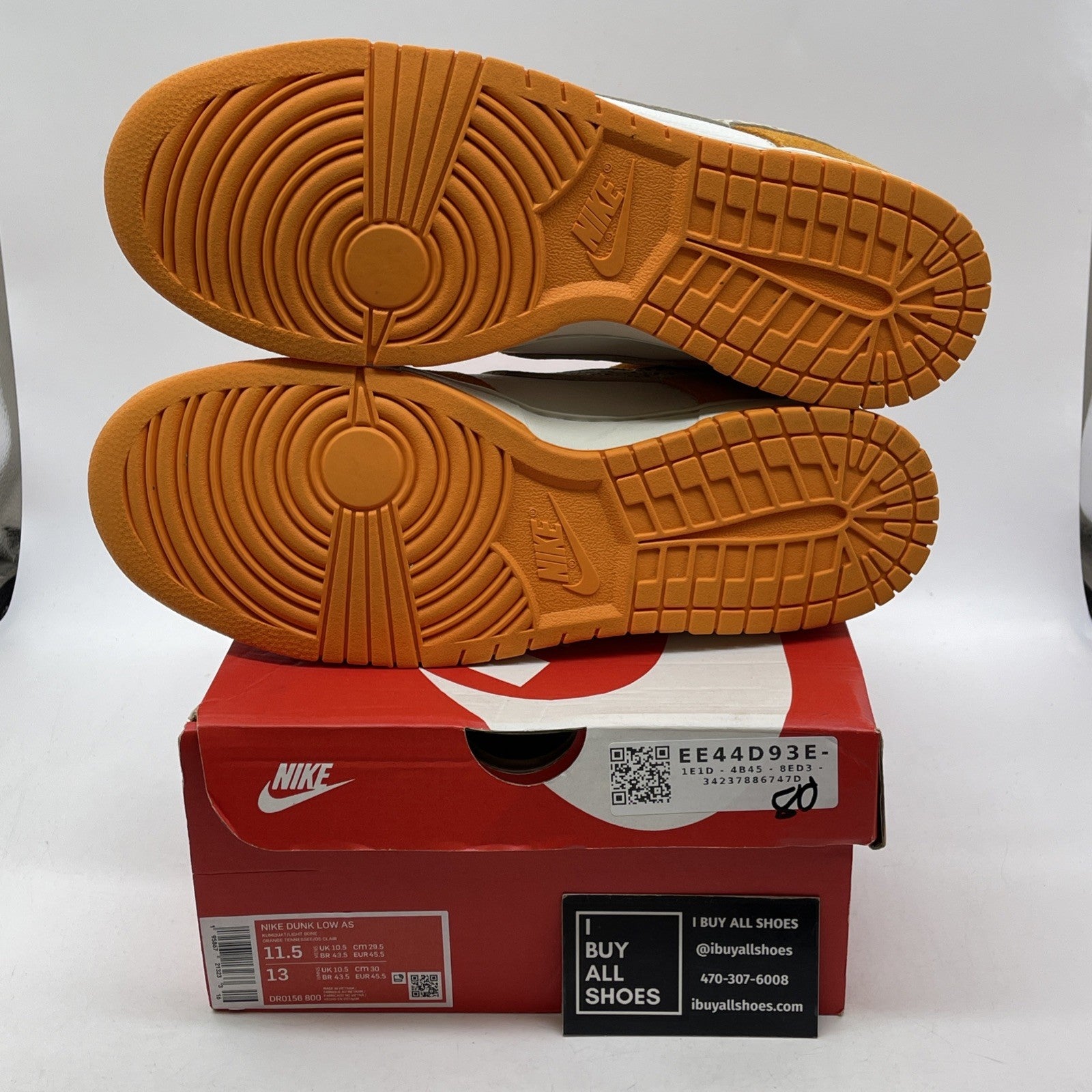 Size 11.5 - Nike Dunk Low Safari Swoosh - Kumquat Orange White Suede (DR0156-800