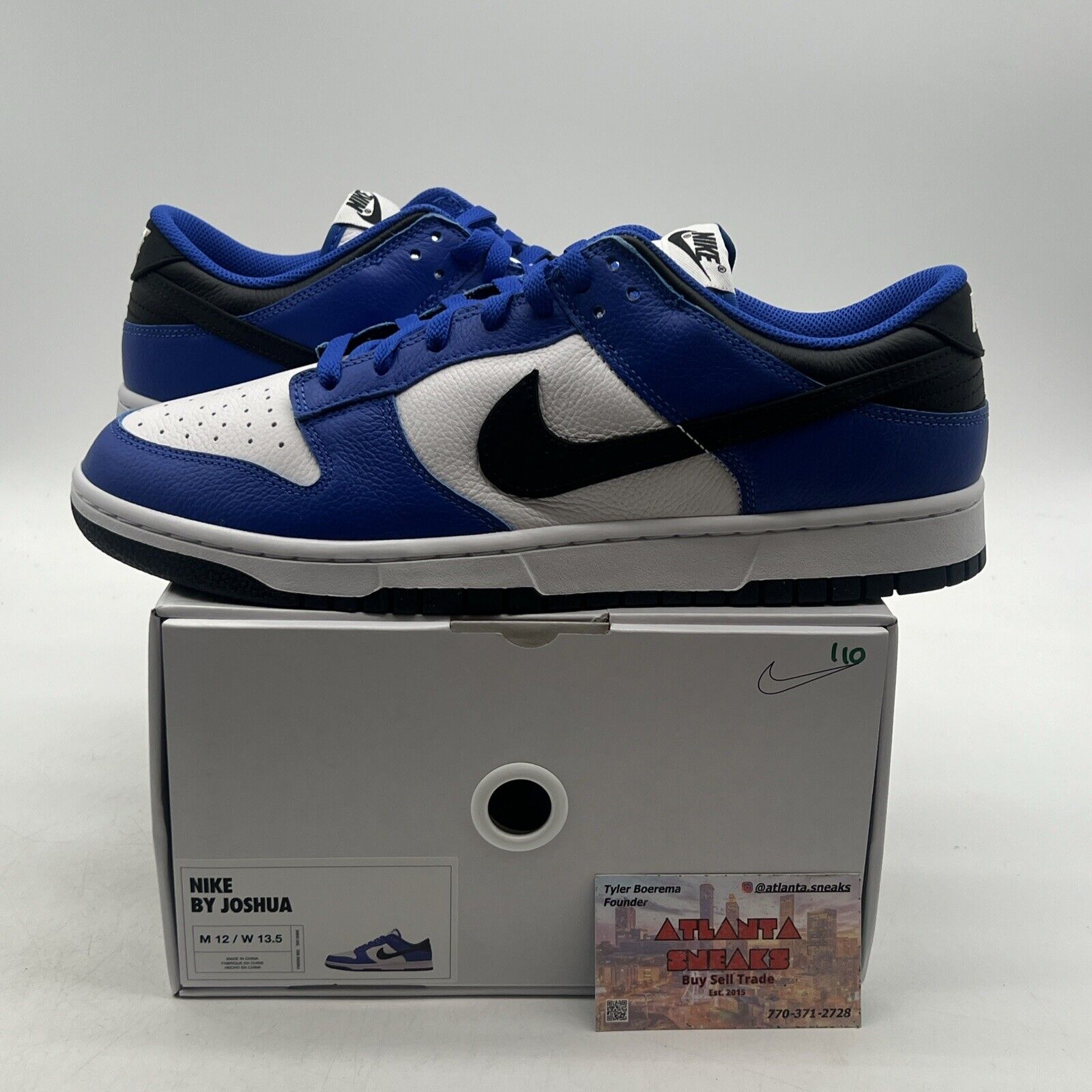 Size 12 - NIKE iD Dunk Low Grey Blue White Black Shoes (FN9524-900)