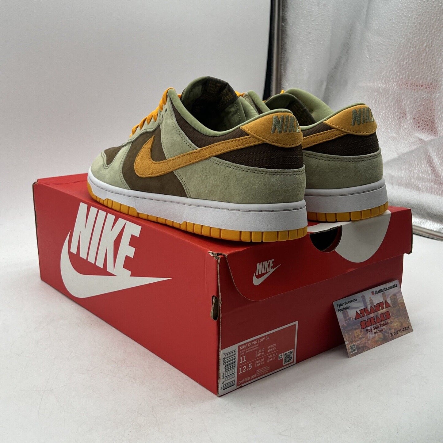 Size 11 - Nike Dunk Low Dusty Olive Brown Orange Suede White (DH5360-300)