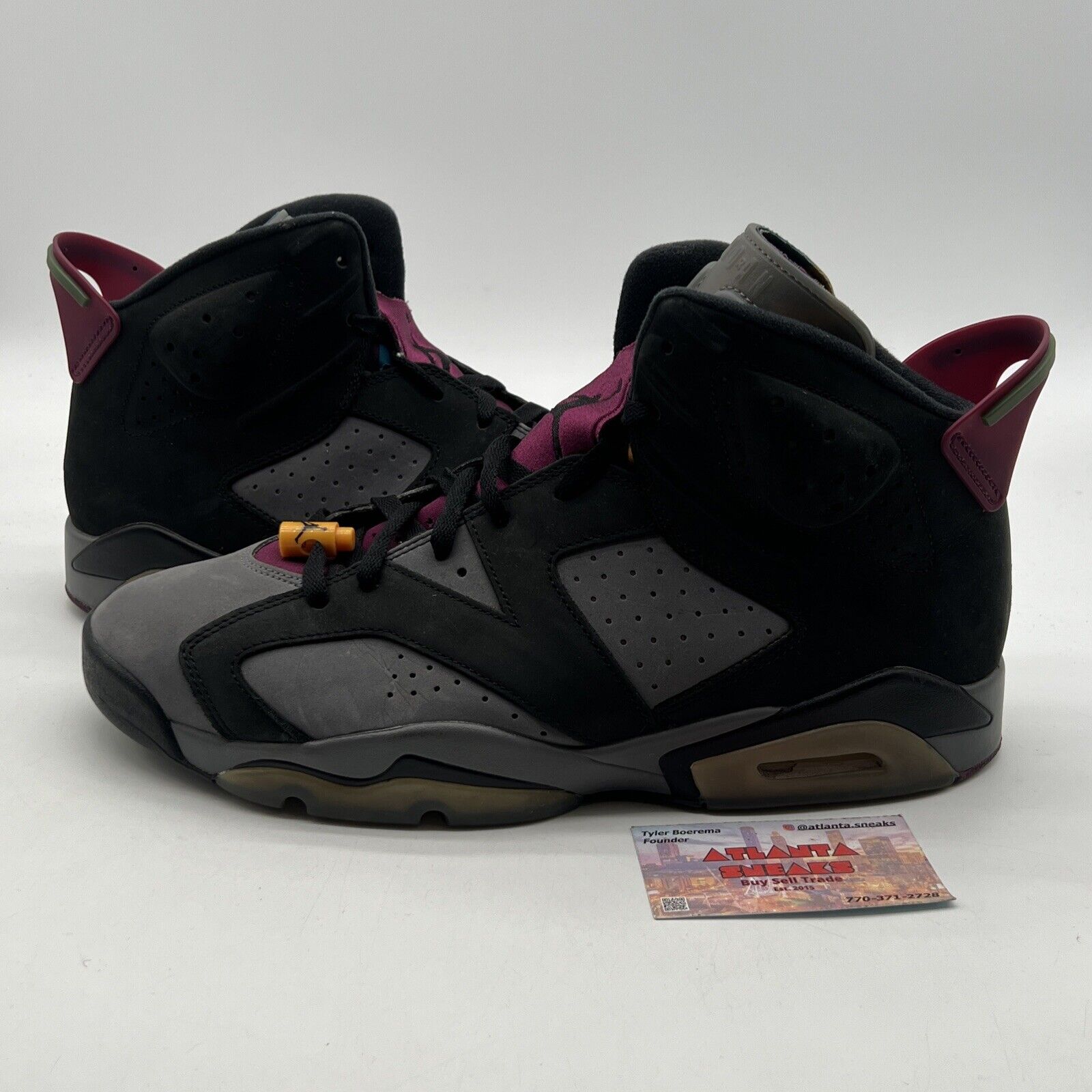 Size 13 - Jordan 6 Bordeaux Black Grey Maroon Yellow Suede (CT8529-063)