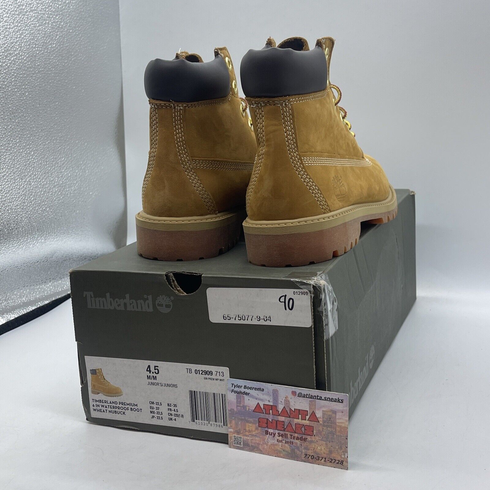 Size 4.5 Youth Timberland 6" Premium Wheat Brown Suede Leather (TB012909-713)