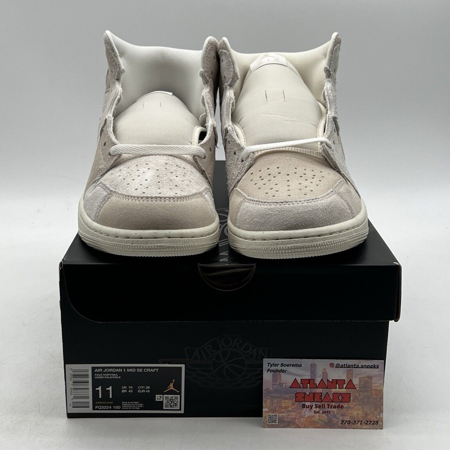 Size 11 - Air Jordan 1 SE Craft Mid Pale Ivory Suede (FQ3224-100)