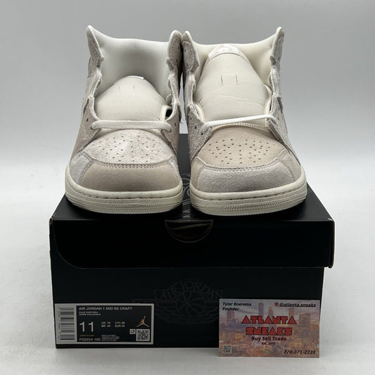 Size 11 - Air Jordan 1 SE Craft Mid Pale Ivory Suede (FQ3224-100)