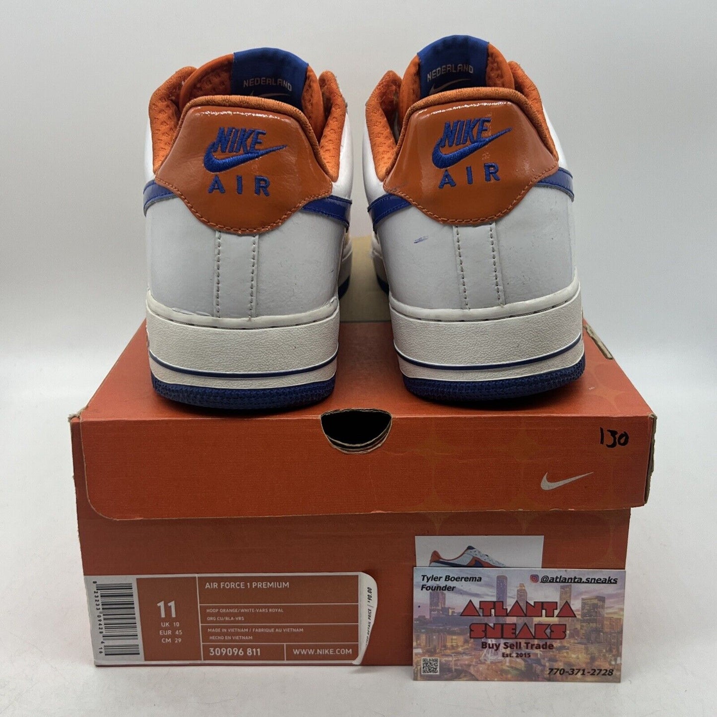 Size 11 -Nike Air Force 1 Premium Holland World Cup Orange Blue White 309096-811