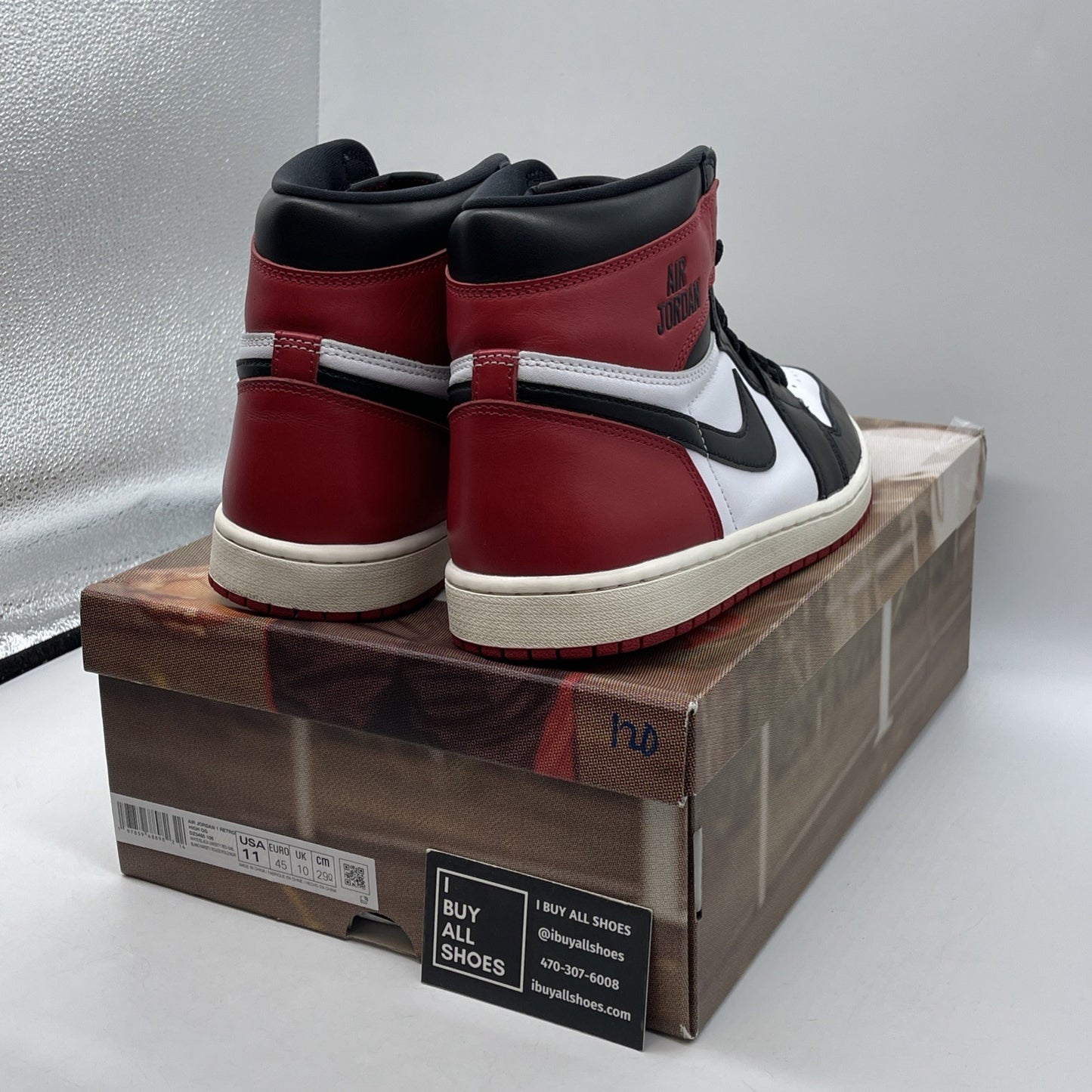 Size 11 - Air Jordan 1 Retro OG High Black Toe Reimagined Leather (DZ5485-106)