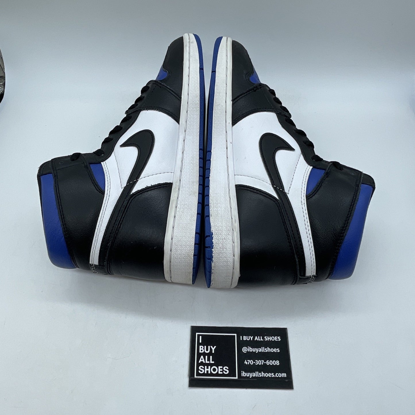 Size 10 - Jordan 1 Retro OG High Royal Toe Black Blue Leather (555088-041)