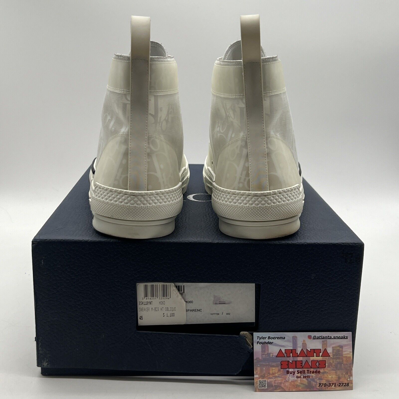 Size 12 - Dior B23 High Dior Oblique - White (3SH118YNT-H060)