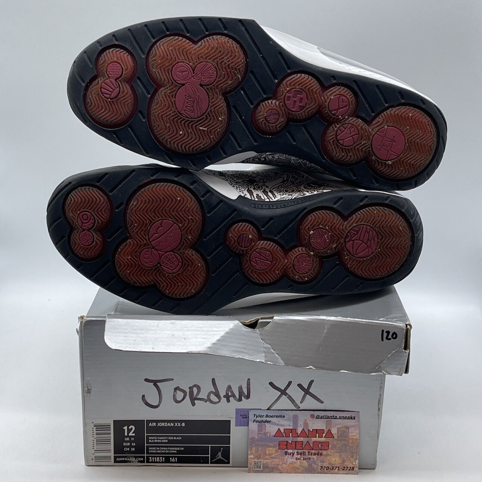 Size 12 - Air Jordan 20 OG B-Grade White Varsity Red White Leather (311831-161)