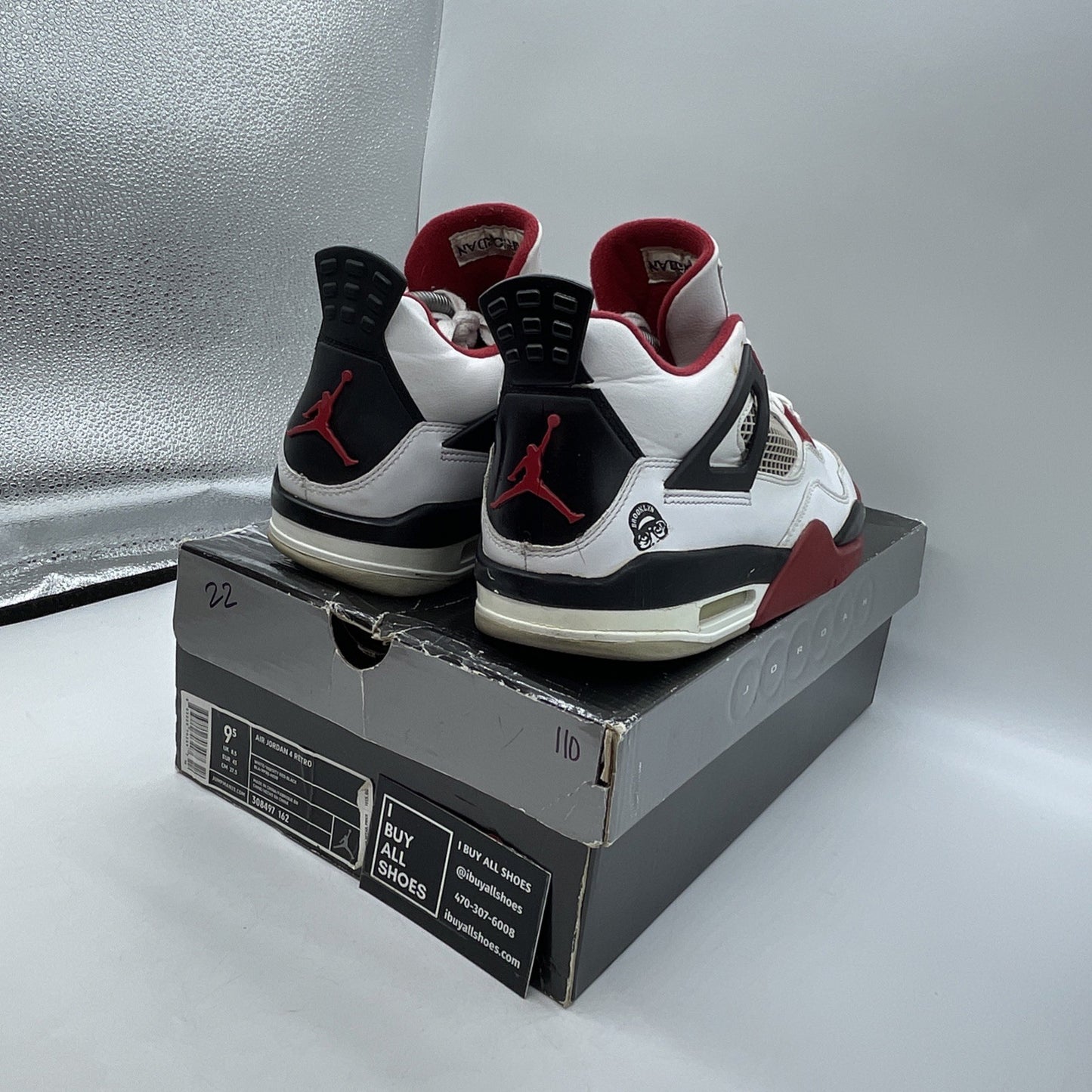 Size 9.5 - Air Jordan 4 Retro Mars Blackmon White Red Leather (308497-162)