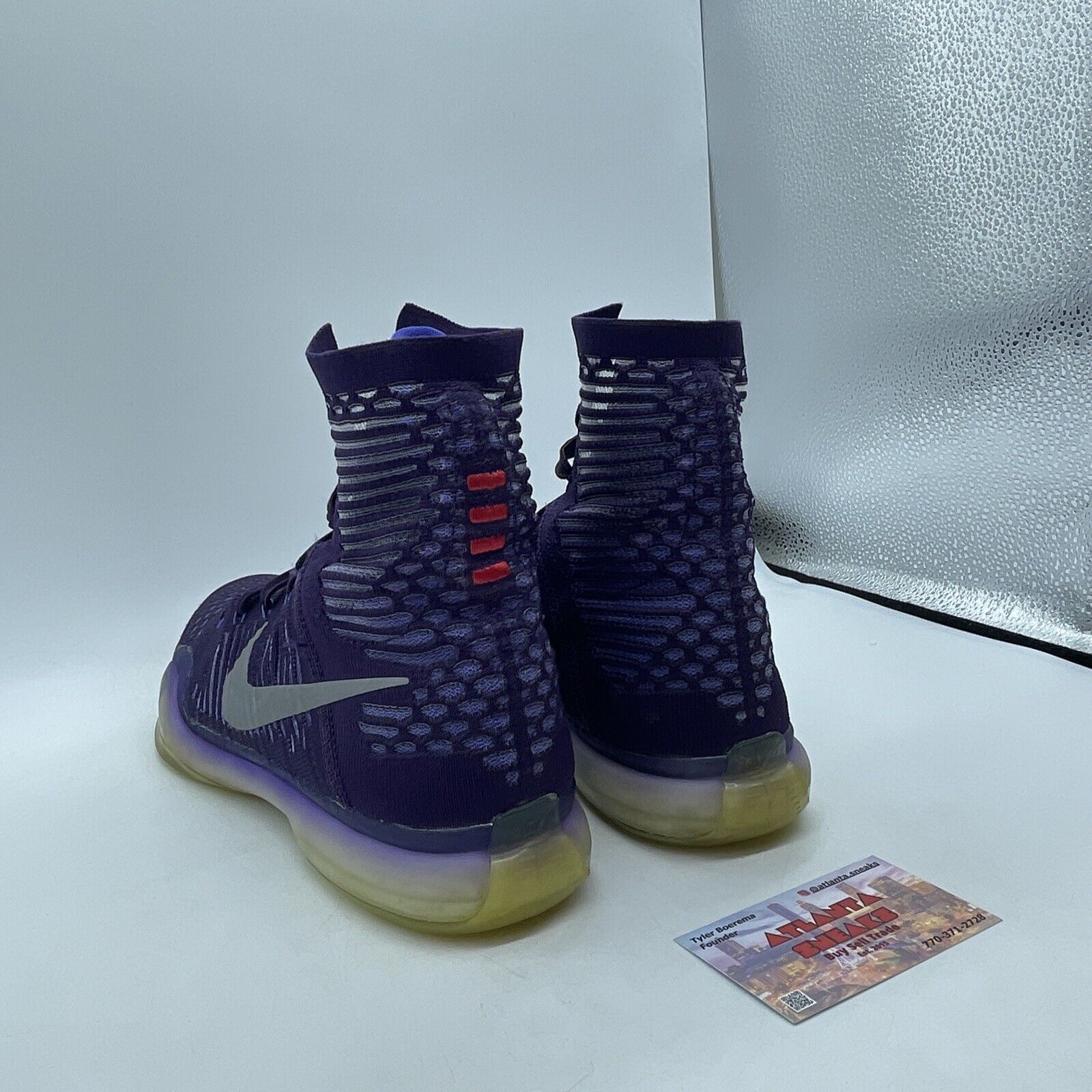 Size 8.5 - Nike Kobe 10 Elite Team Purple Silver Red (718763-505)