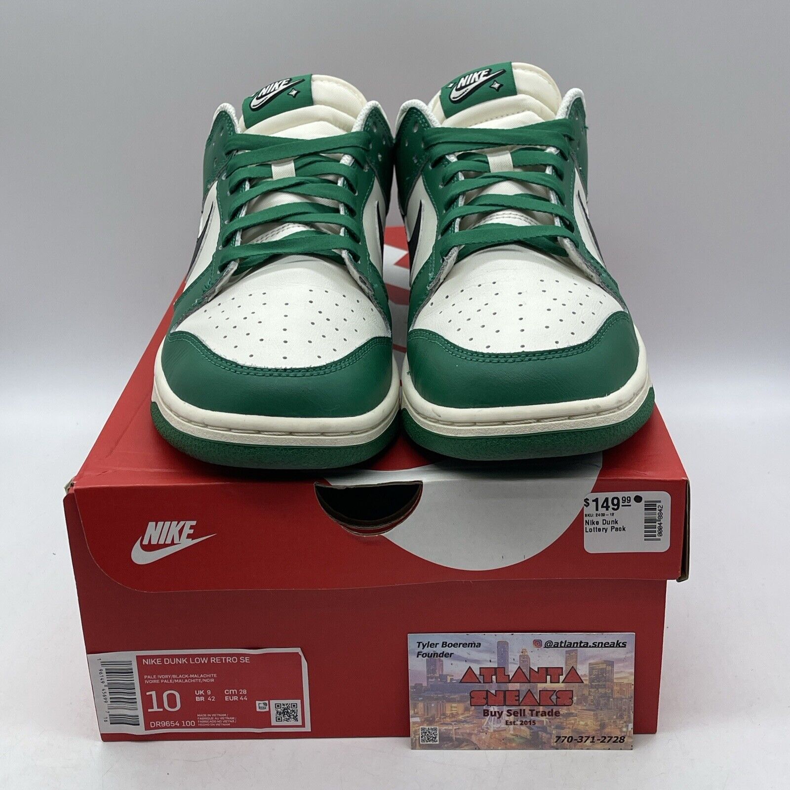 Size 10 - Nike Dunk Low SE Lottery Pack Malachite White Leather  (DR9654-100)