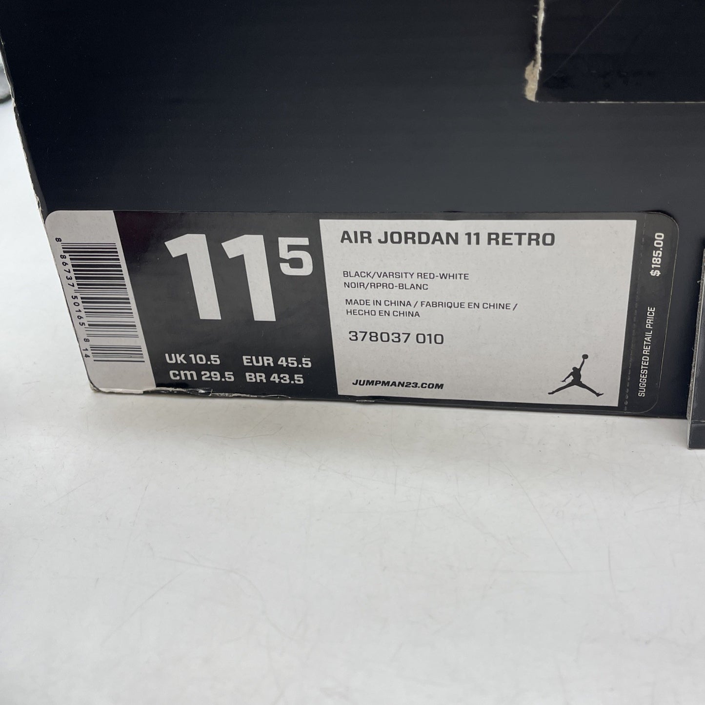 Size 11.5 - Air Jordan 11 Retro Bred 2012 (378037-010)