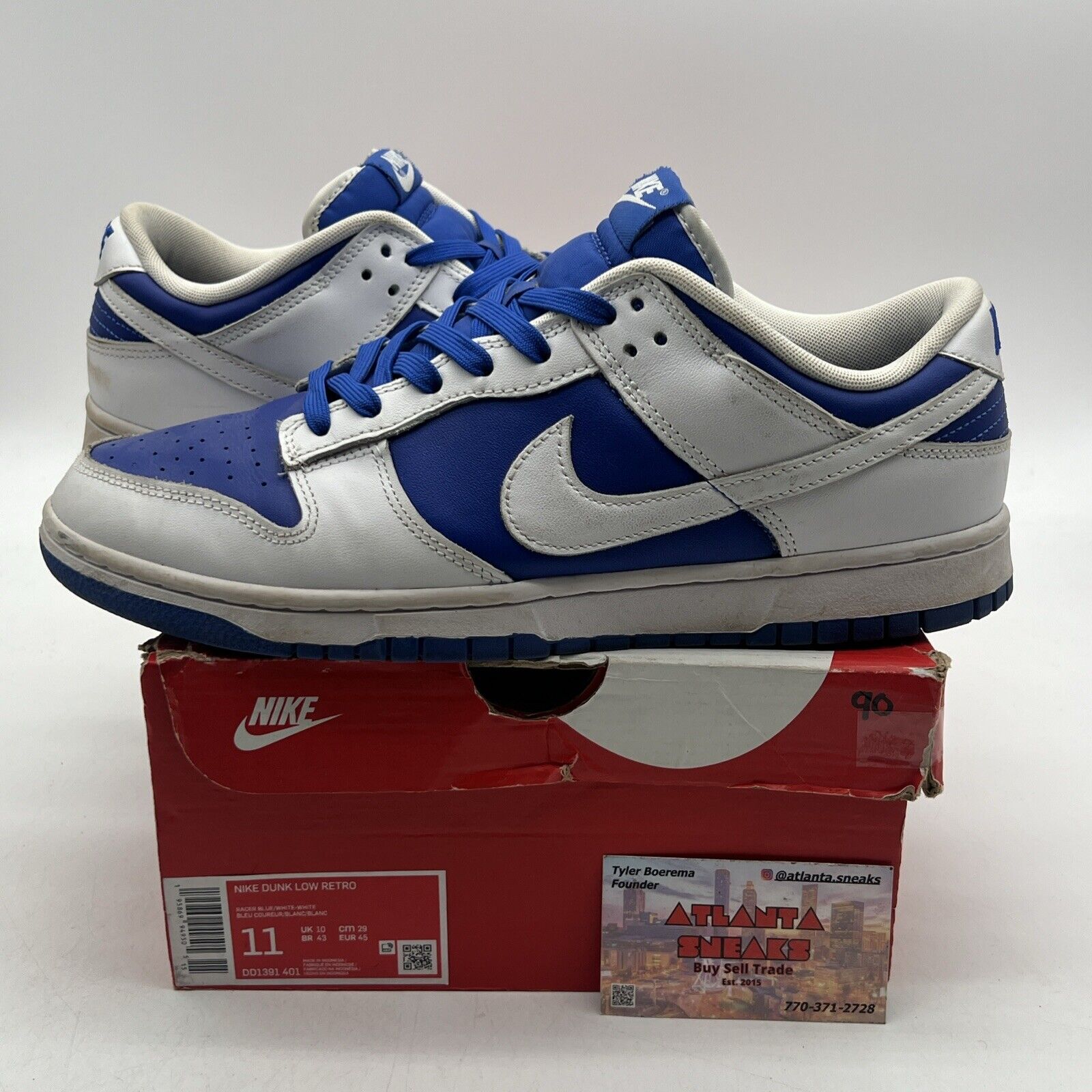 Size 11 - Nike Dunk Low Racer Blue 2022 Blue White Leather (DD1391-401)