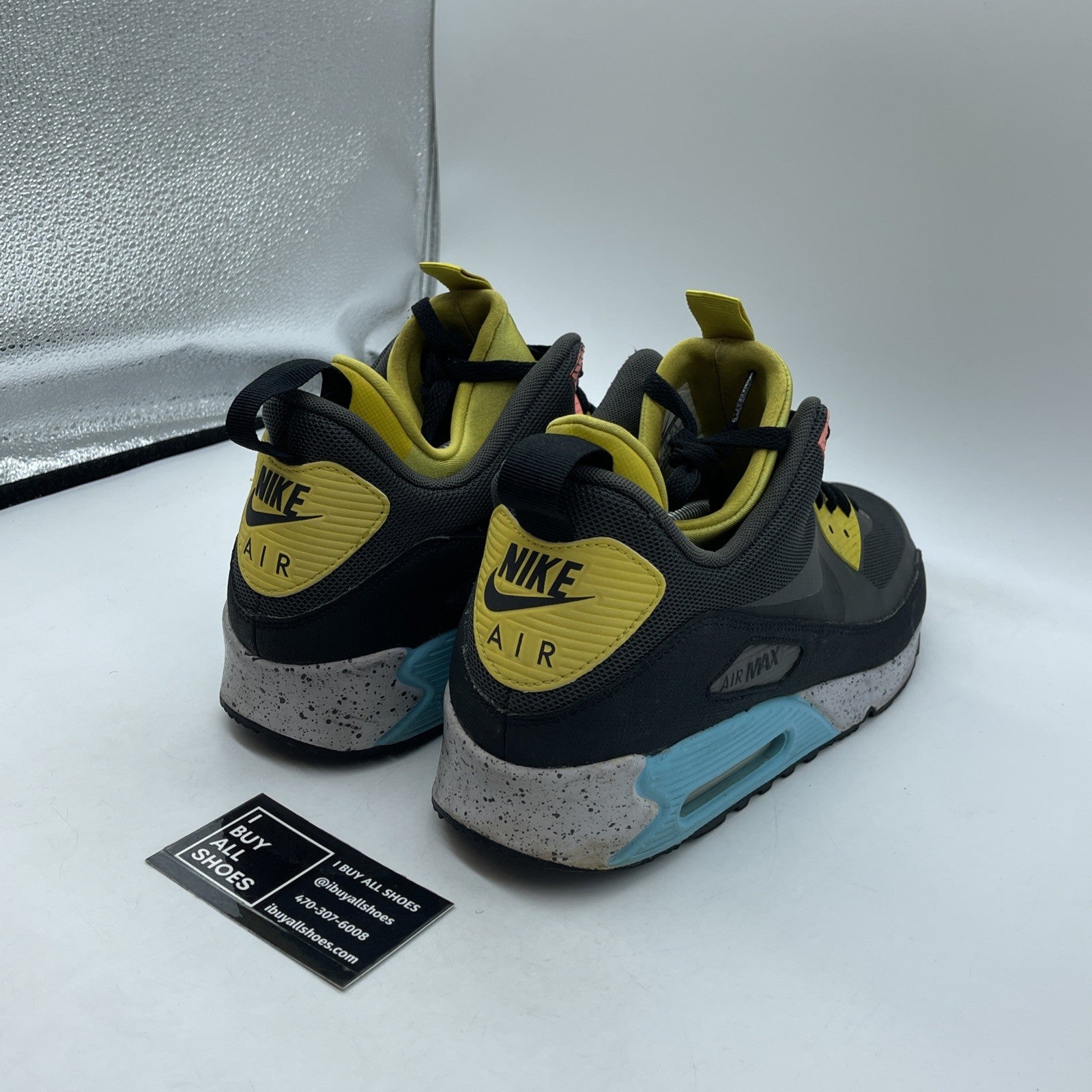 Size 13 - Nike Air Max 90 SneakerBoot NS Gray Black Suede Leather (616314-001)