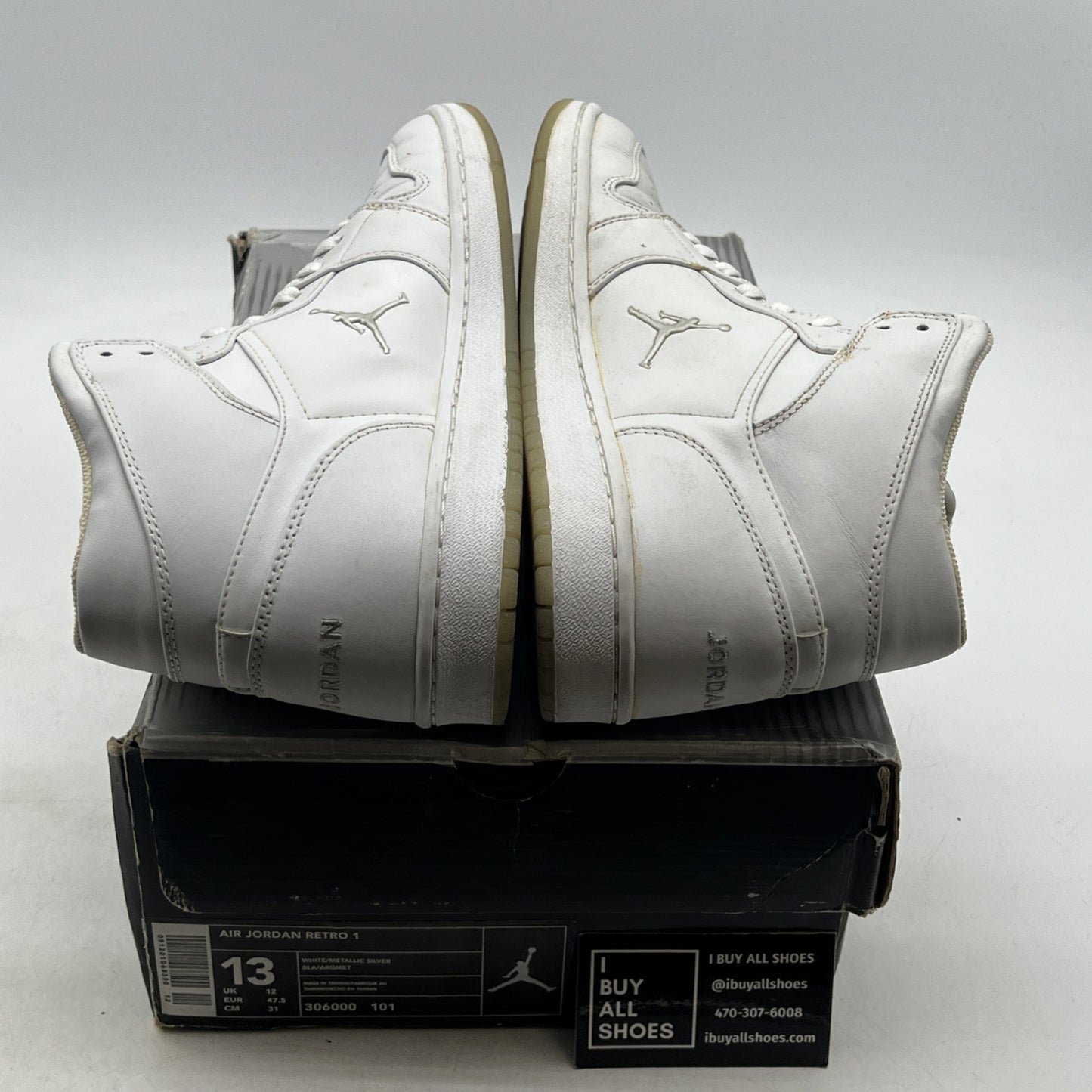 Size 13 - Air Jordan 1 Retro 2002 White Chrome (306000-101)