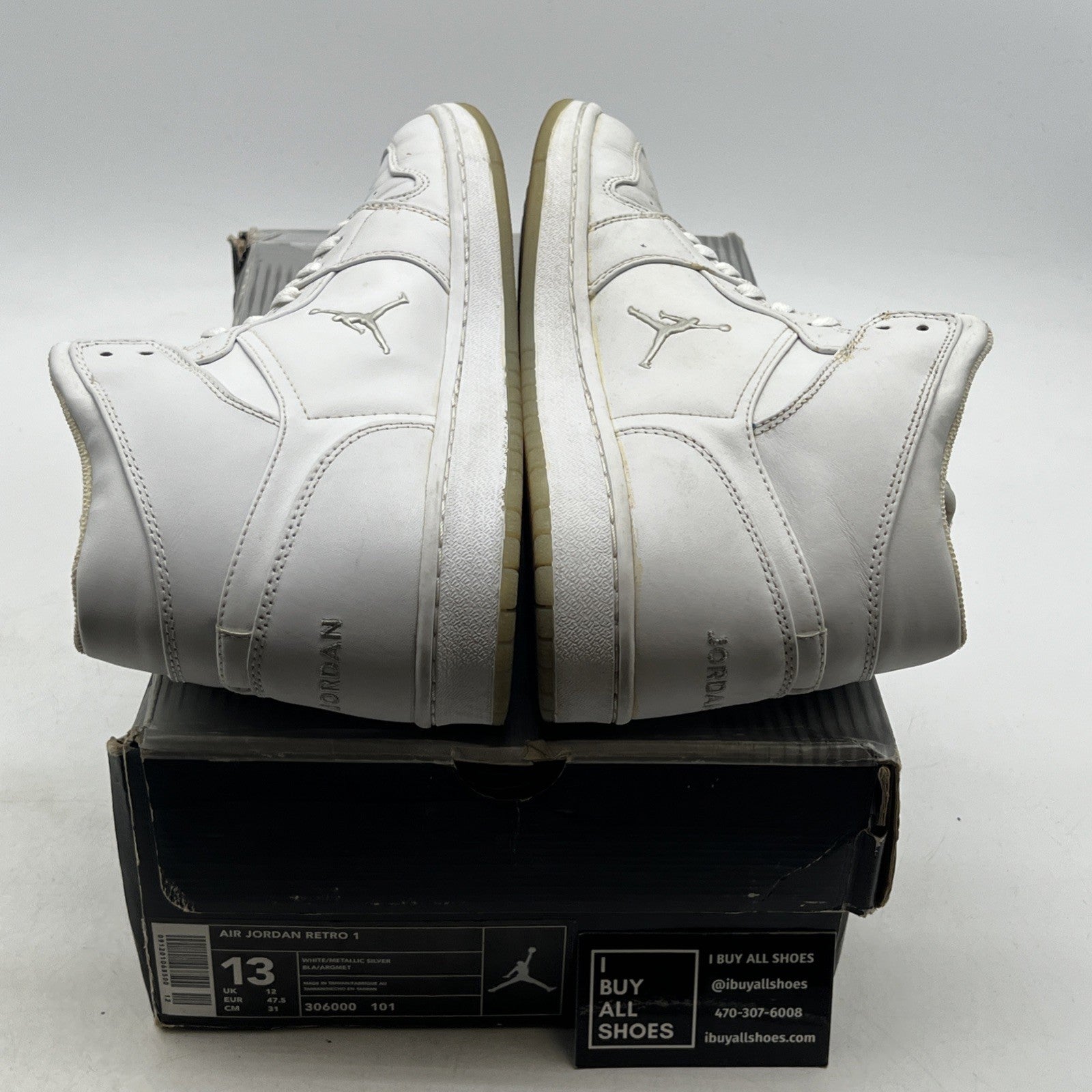 Size 13 - Air Jordan 1 Retro 2002 White Chrome (306000-101)