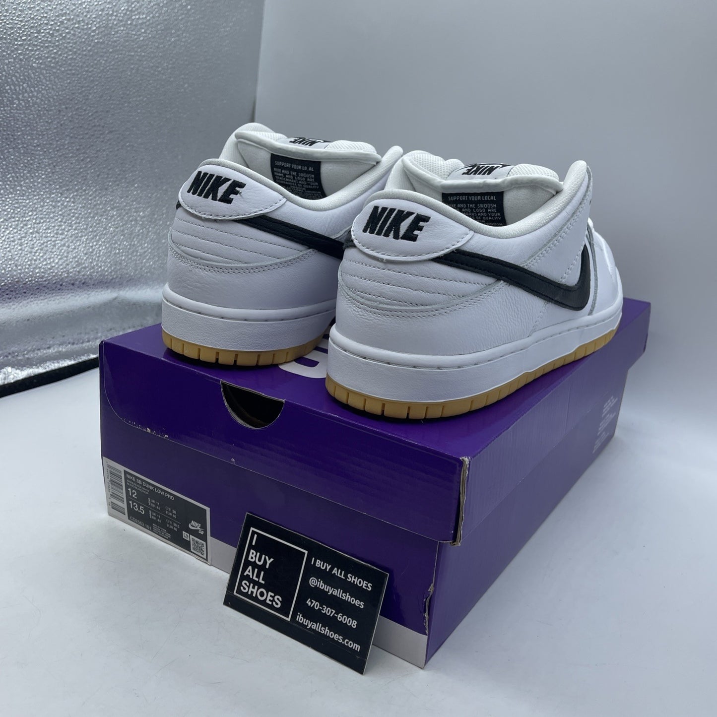 Size 12 - Nike SB Dunk Low White Gum (CD2563-101)
