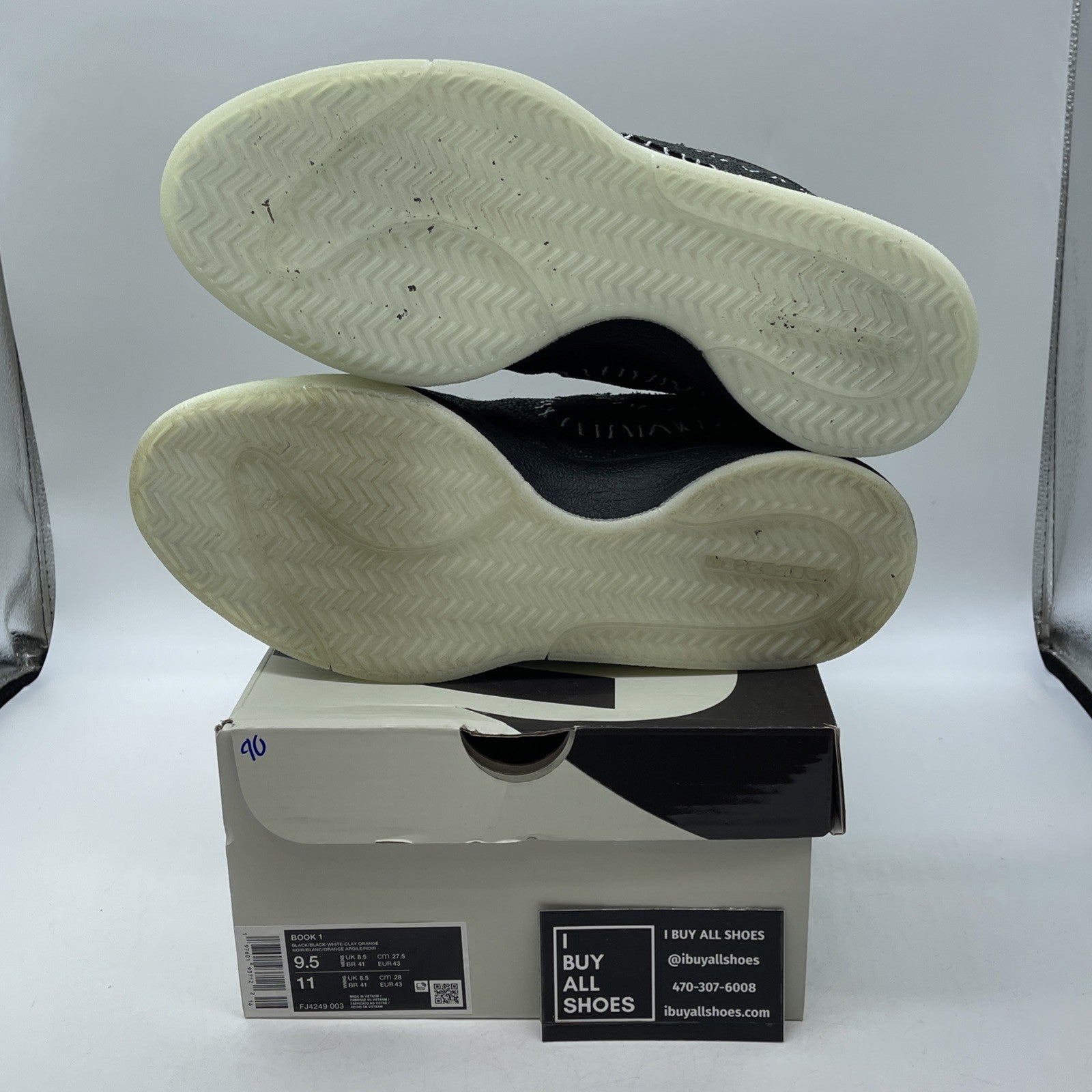 Size 9.5 - Nike Book 1 Halloween Black GLOW IN DARK Suede (FJ4249-003)