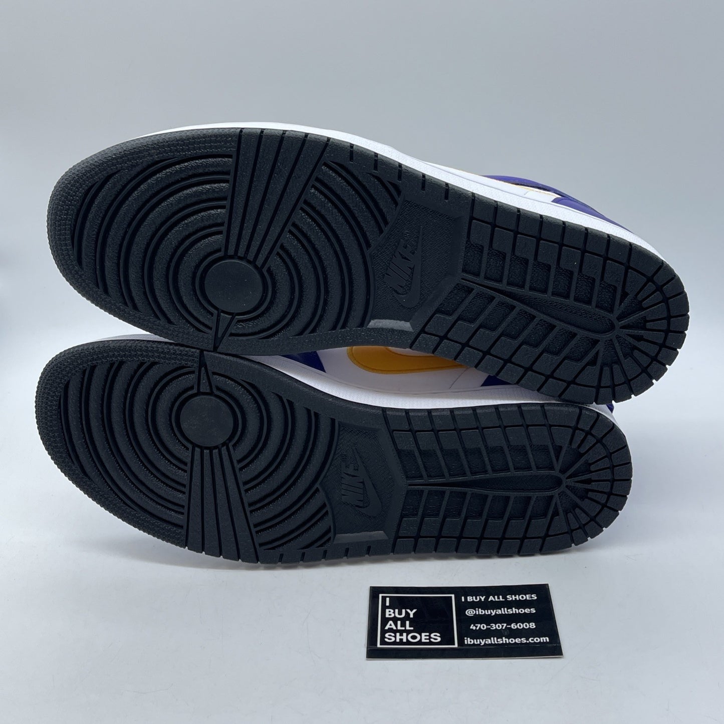 Size 11.5 - Air Jordan 1 FlyEase High Lakers Purple White Yellow (CQ3835-517)