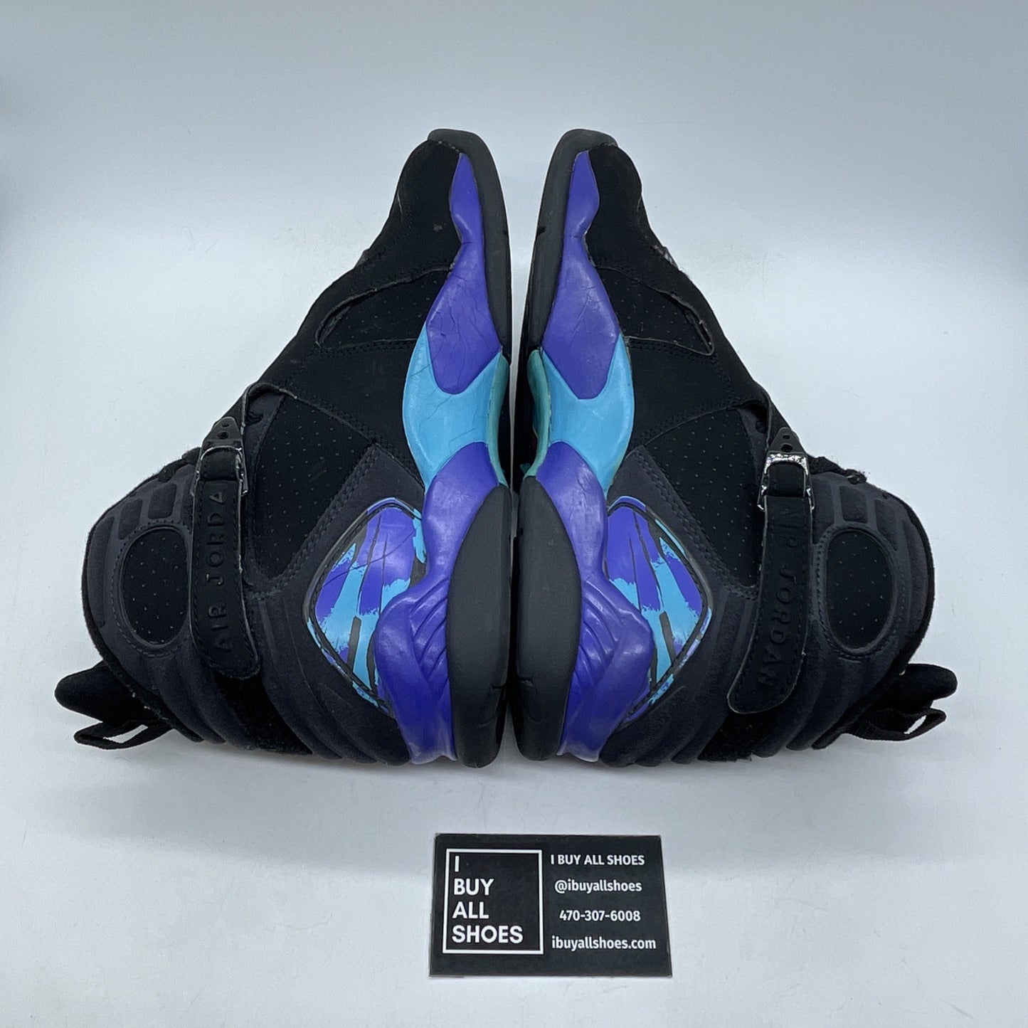 Size 9 - Air Jordan 8 Retro 2007 Aqua Black Blue Purple Suede (305381-041)