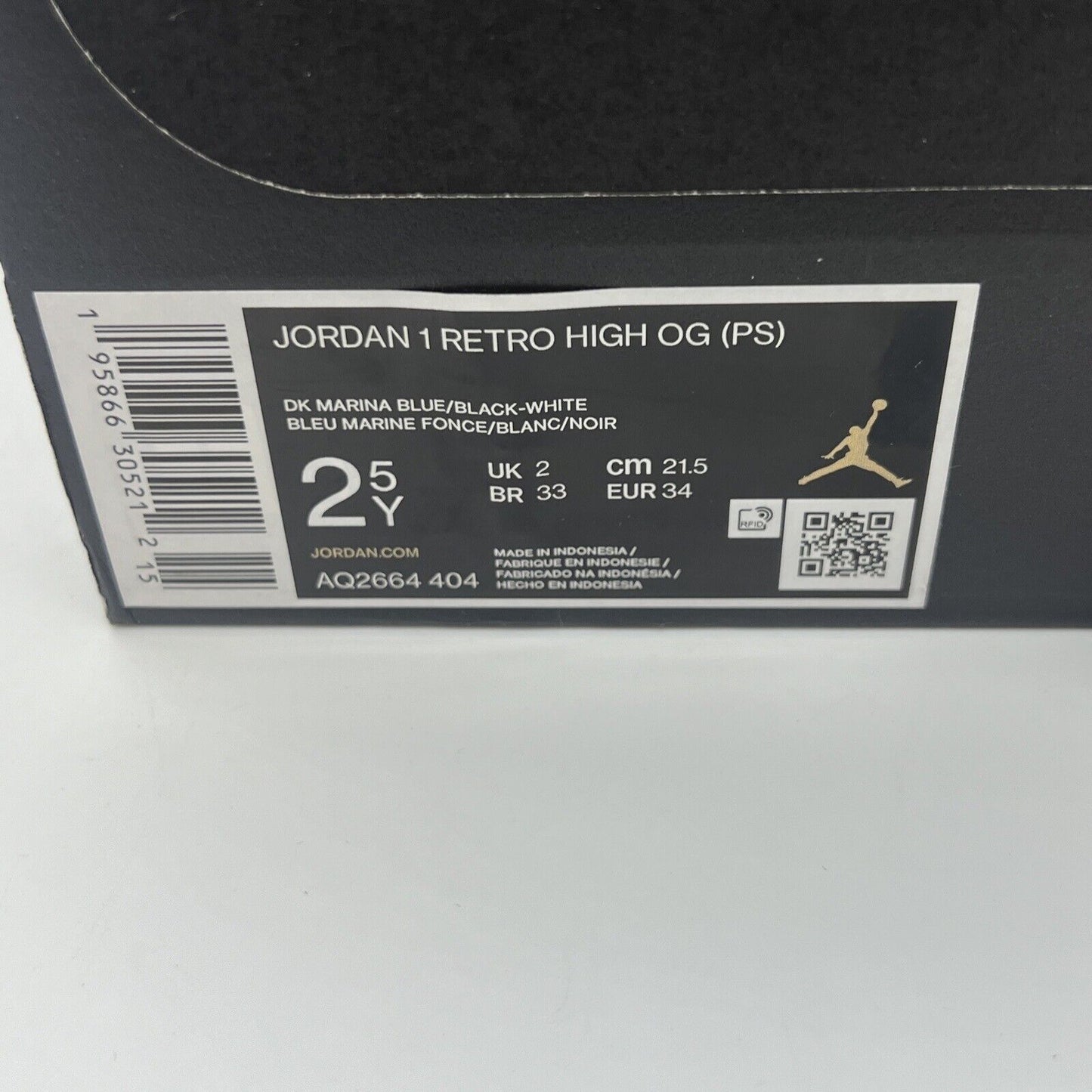 Size 3 - Jordan 1 Retro OG High Dark Marina Blue