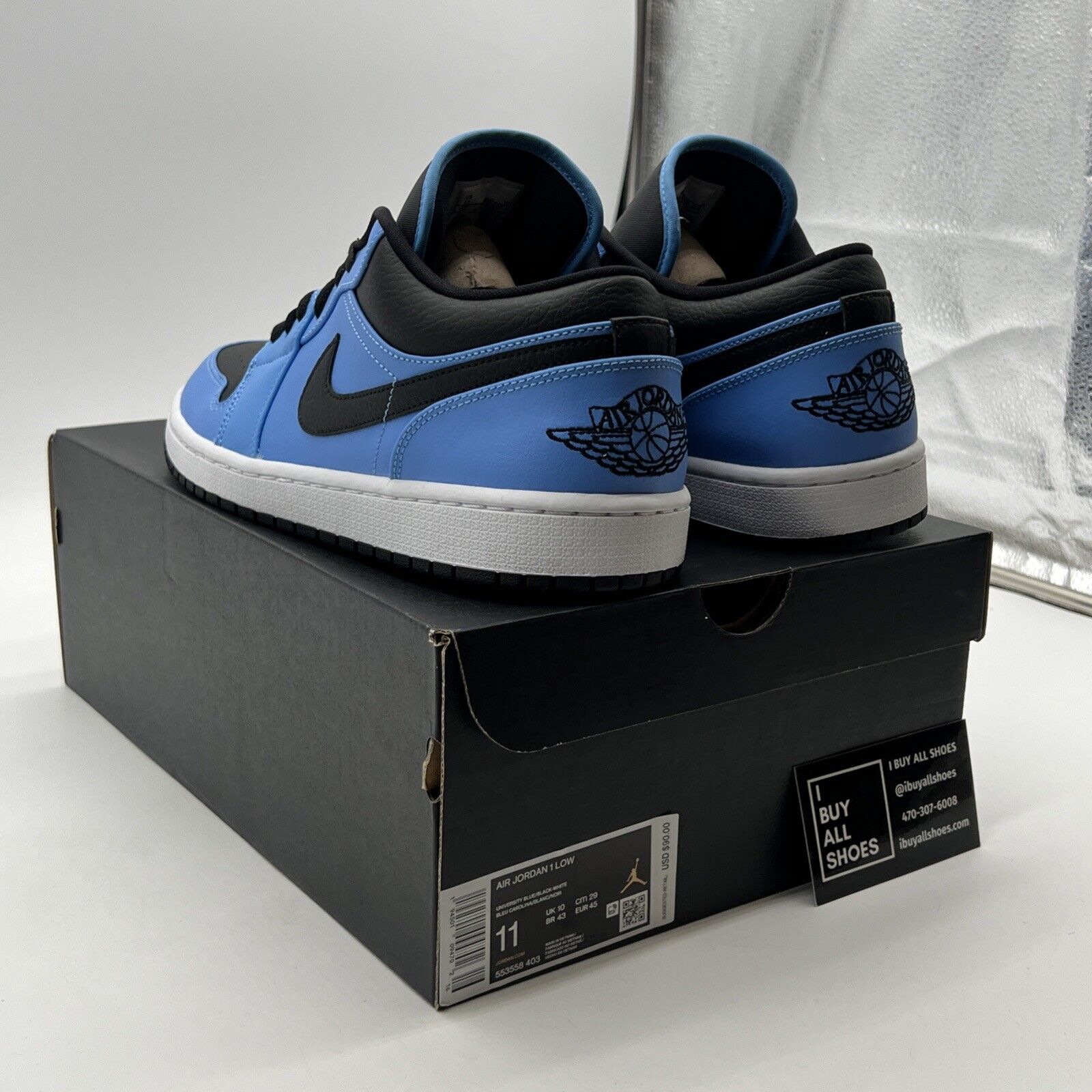 Size 11 - Air Jordan 1 Low University Blue Black (553558-403)