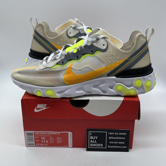 Size 10 - Nike React Element 87 Light Orewood Brown Suede (AQ1090-101)