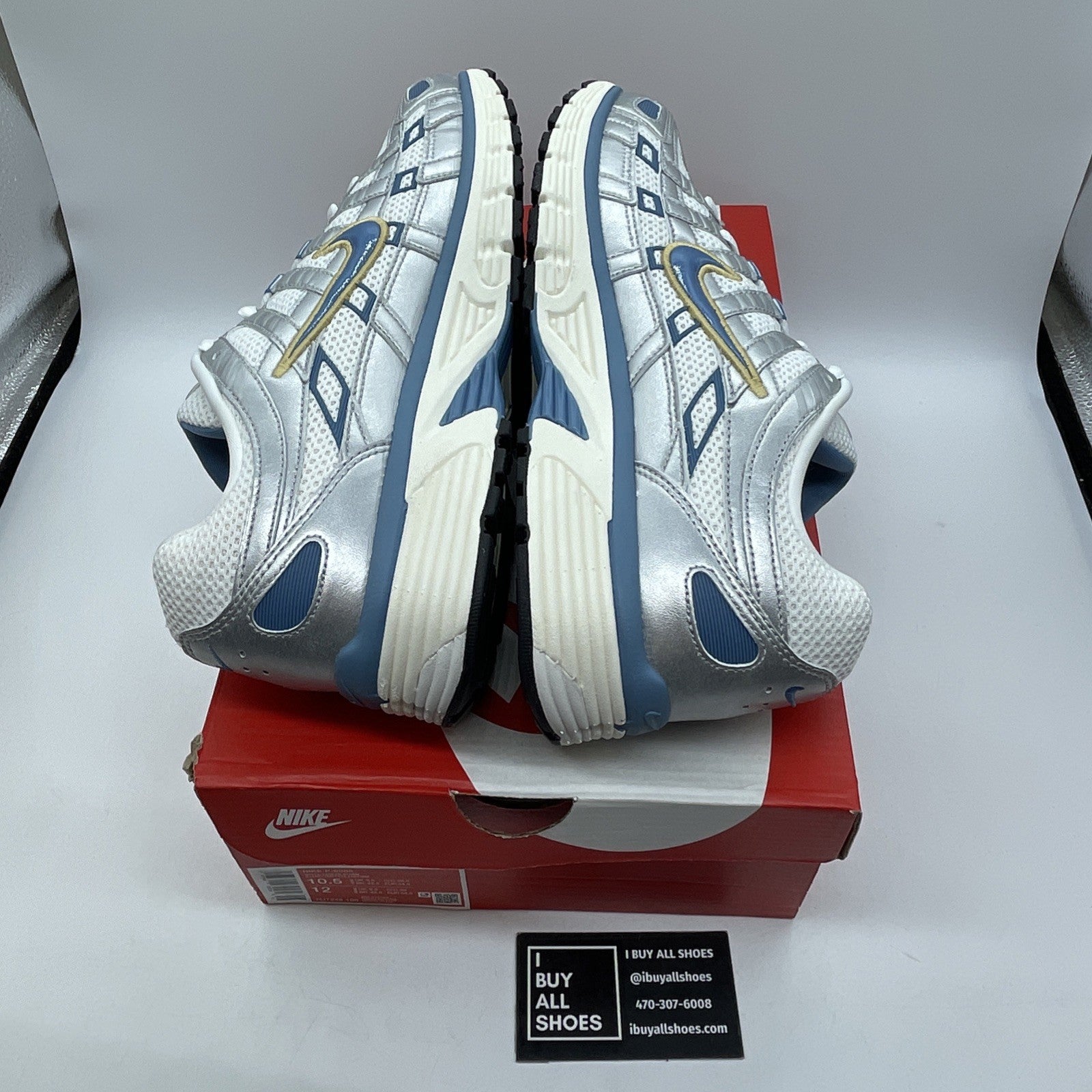 Size 10.5 - Nike P-6000 Metallic Silver Aegean Storm Leather (HJ7246-100)