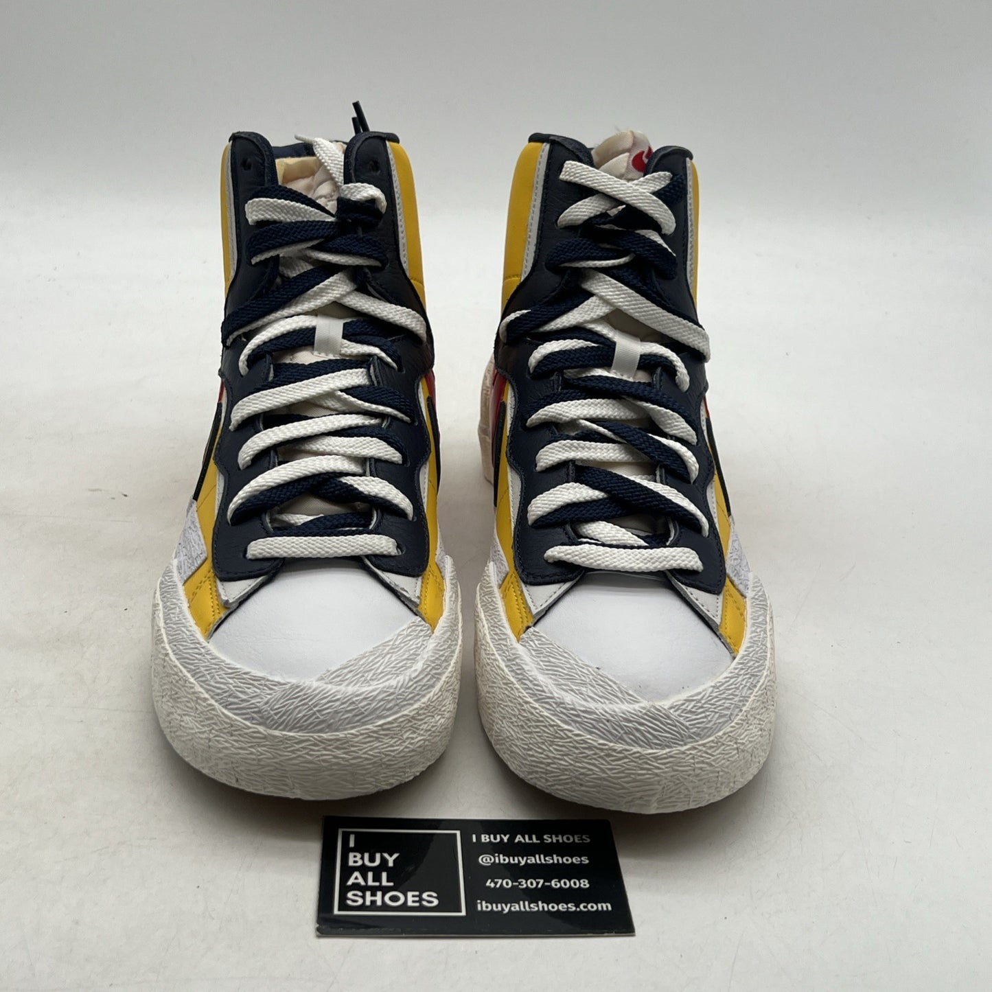 Size 12 - Nike sacai x Blazer Mid Maize Navy (BV0072-700)