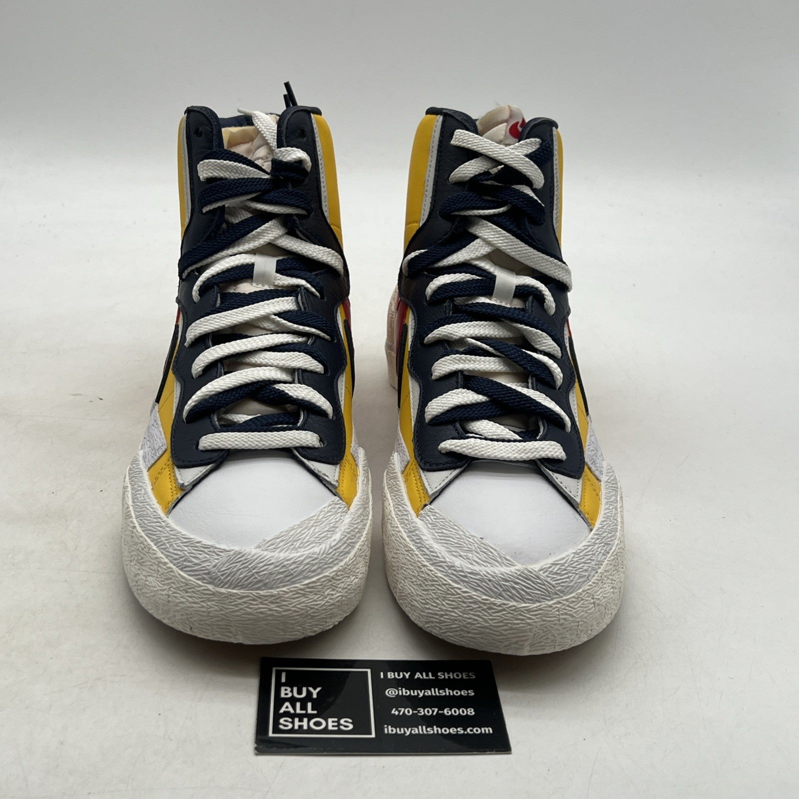 Size 12 - Nike sacai x Blazer Mid Maize Navy (BV0072-700)