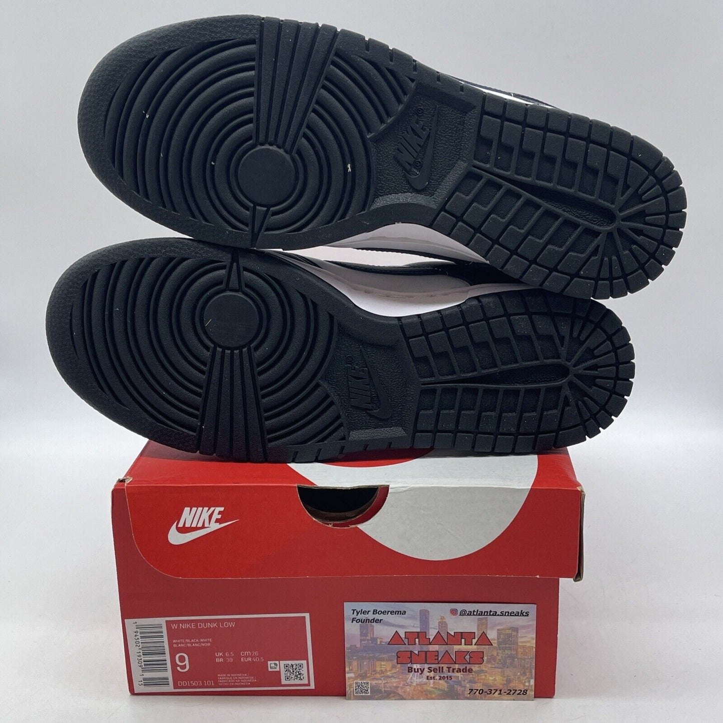 Size 9W - Nike Dunk Low Black White Leather (DD1503-101)