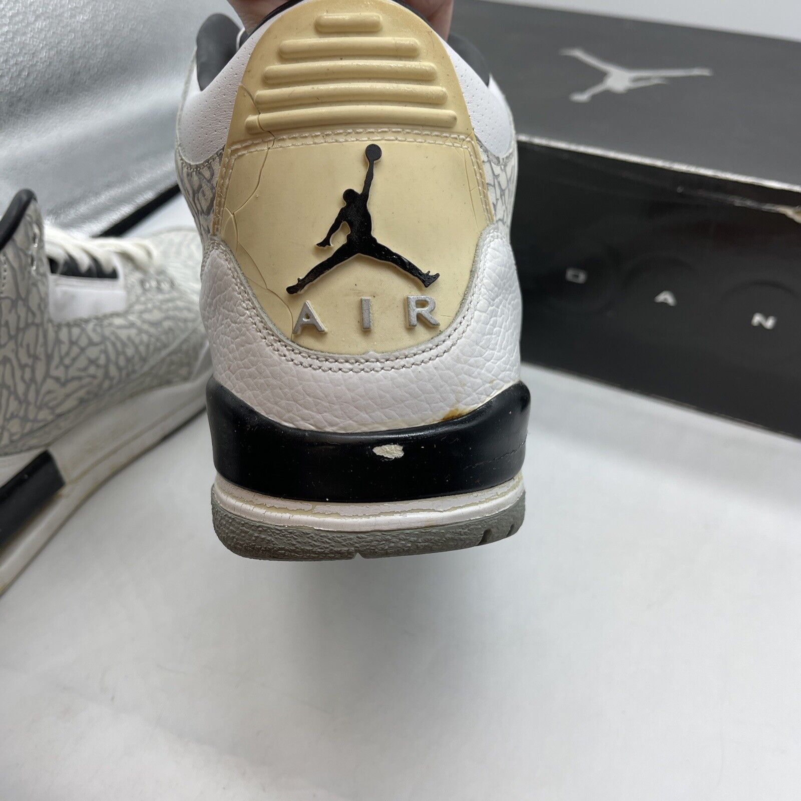 Size 10.5 - Air Jordan 3 Retro Flip White Black Grey Suede Leather (315767-101)