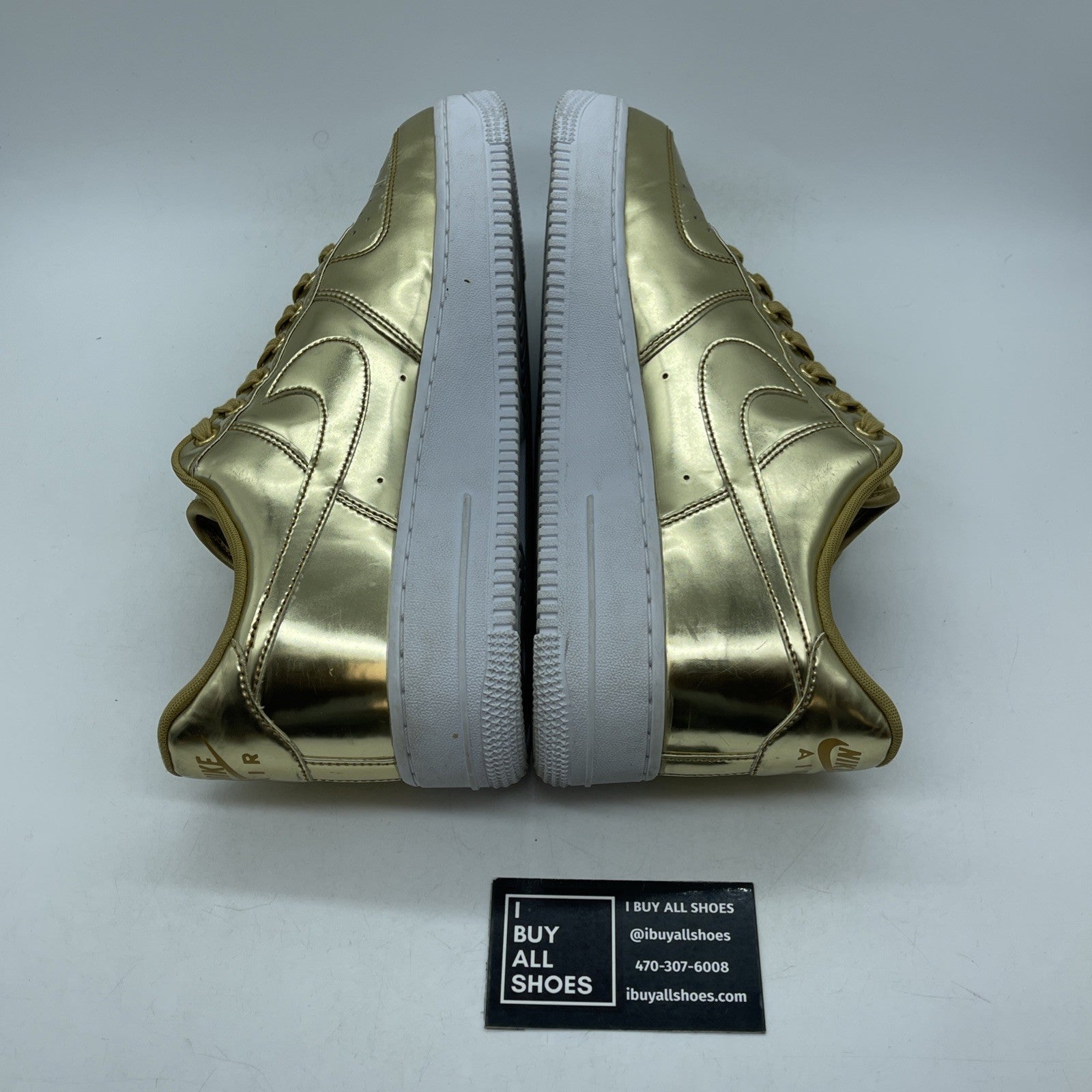 Size 12W- Nike Air Force 1 SP Liquid Metal Gold Leather (CQ6566-700)