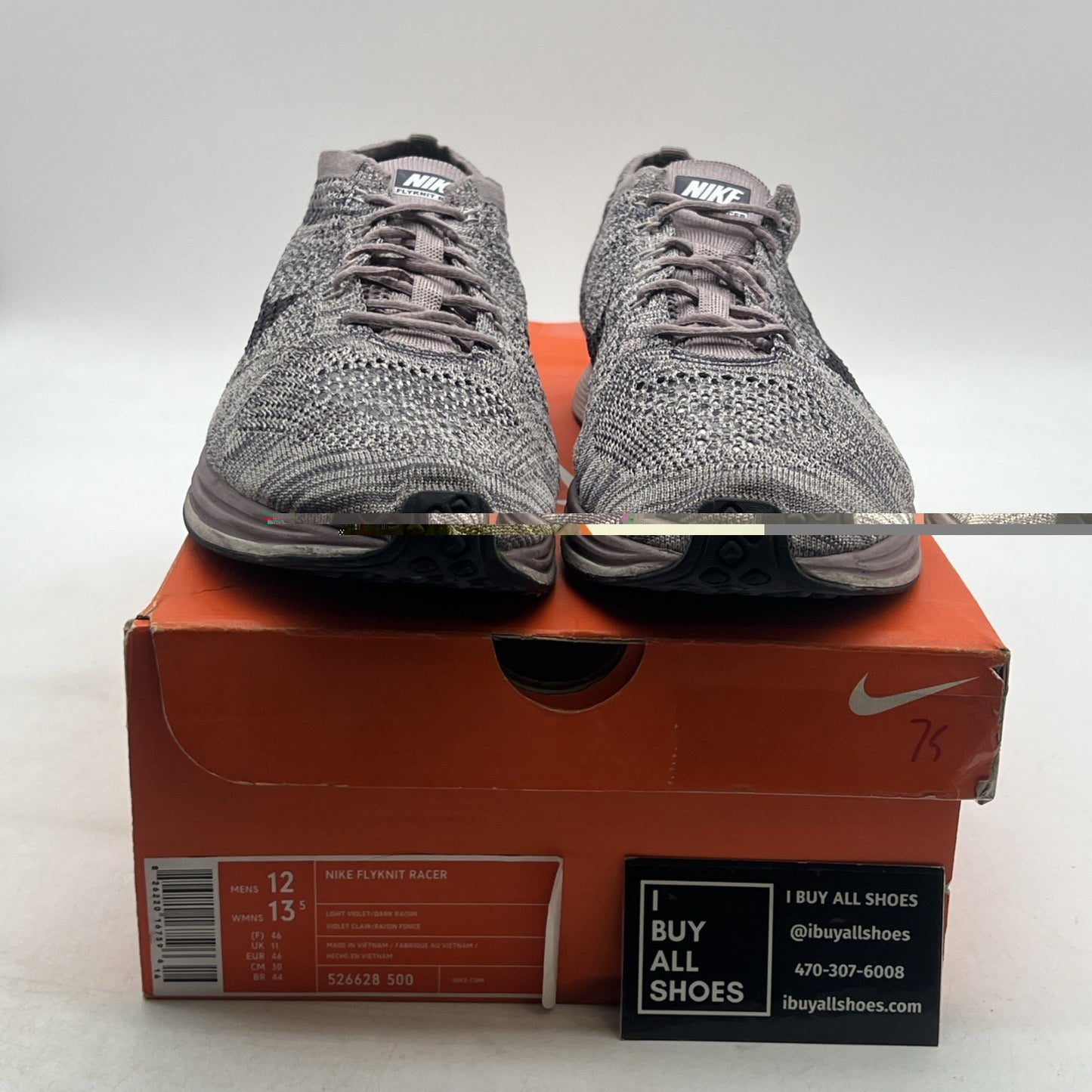 Size 12 - Nike Flyknit Racer Lavender (526628-500)
