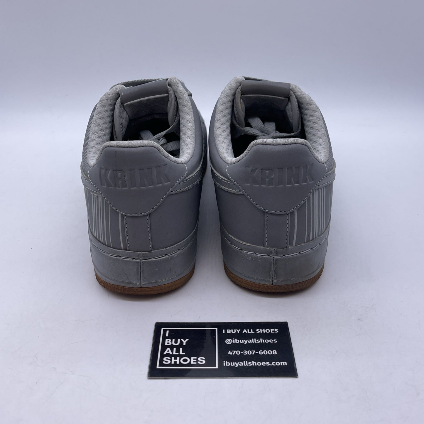 Size 9.5 - Nike Air Force 1 Supreme Low Krink Grey Leather Suede (318985-002)